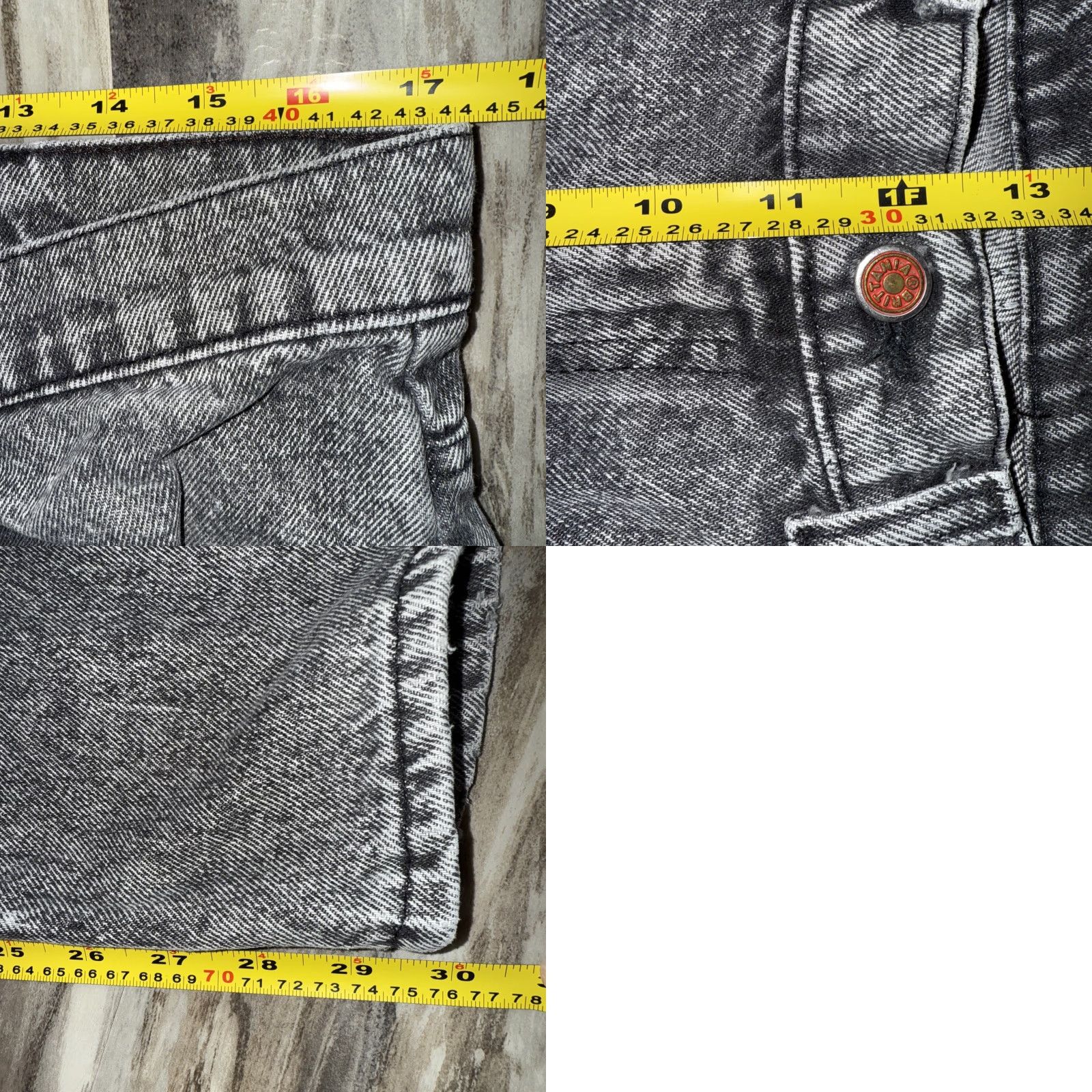 Denime VINTAGE Brittania Denim Jeans Men 35x30 Charcoal Gray 1980s Retro Inseam 30 Regular 36X30 Size US 35 - 9 Thumbnail