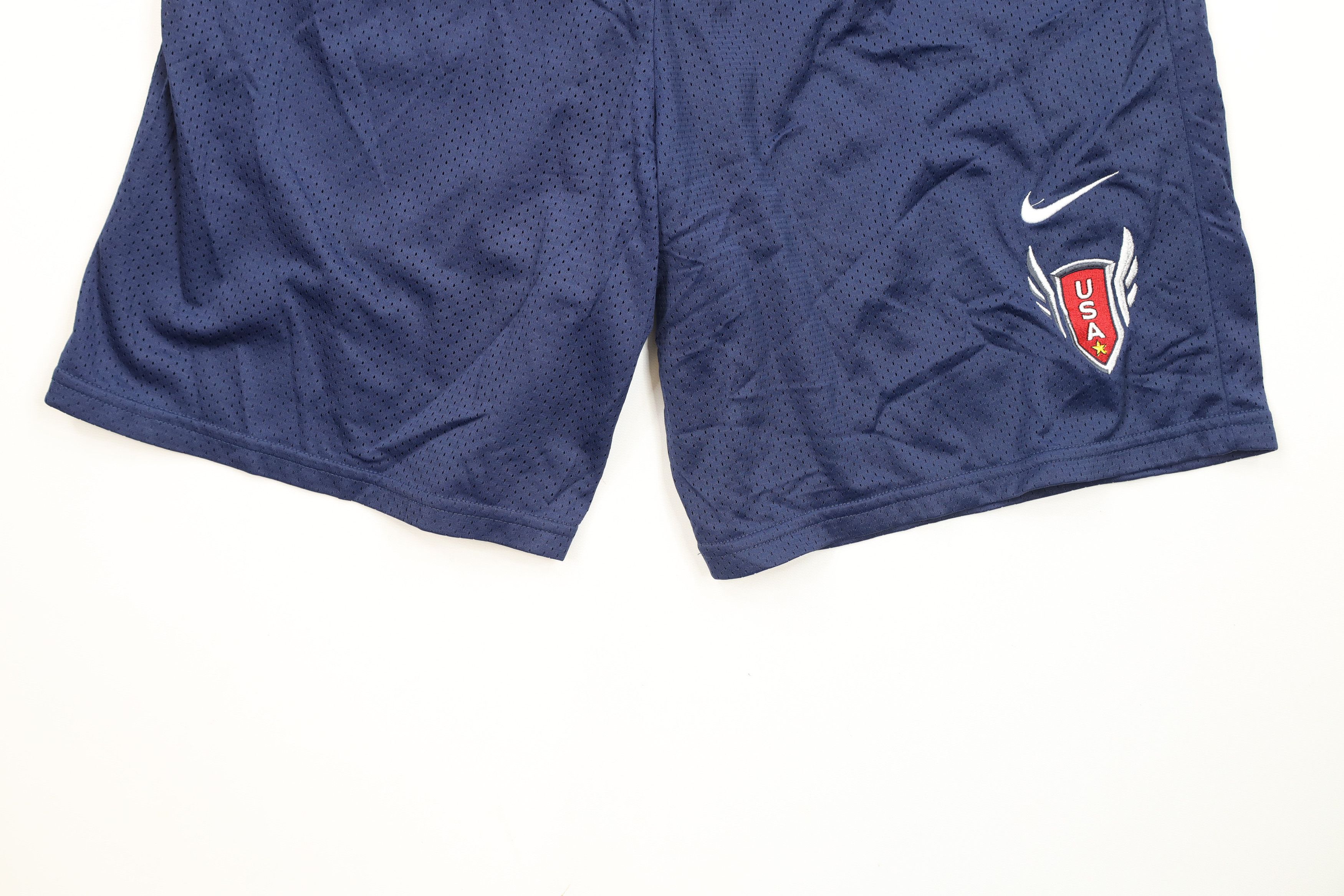Nike × Vintage Vintage Nike USA Track and Field Mesh Shorts Blue Nylon Size US 30 / EU 46 - 4 Thumbnail