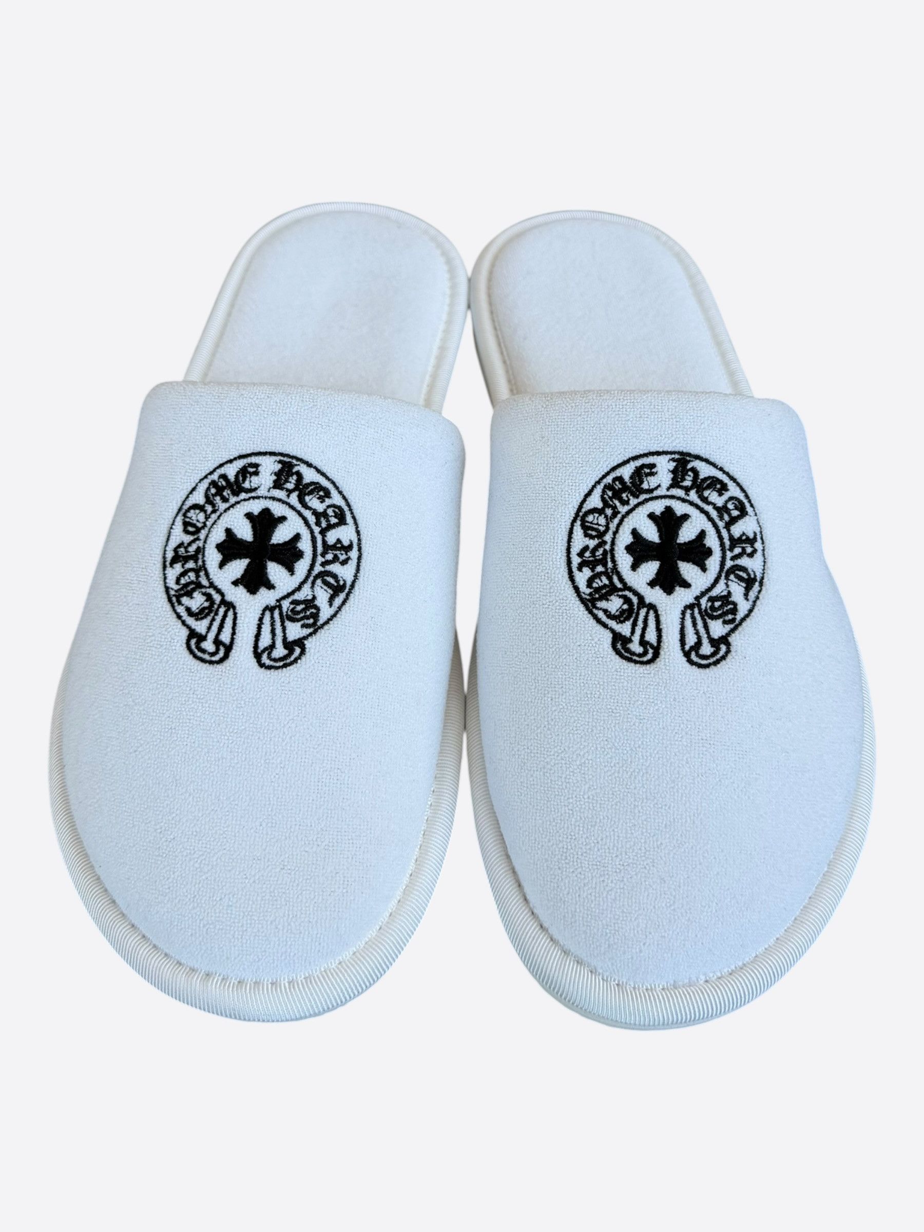 Chrome Hearts Chrome Hearts White & Black Horseshoe Logo Slippers Size US 8 / EU 41 - 1 Thumbnail