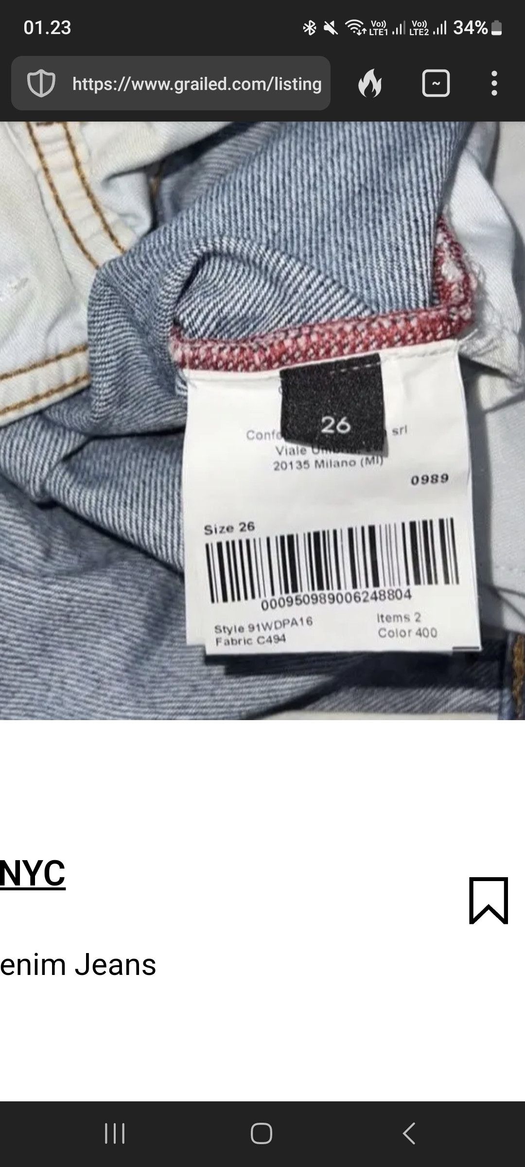 Calvin Klein 205W39NYC SS19 Reflective Patch Denim Jeans Size US 26 / EU 42 - 9 Thumbnail