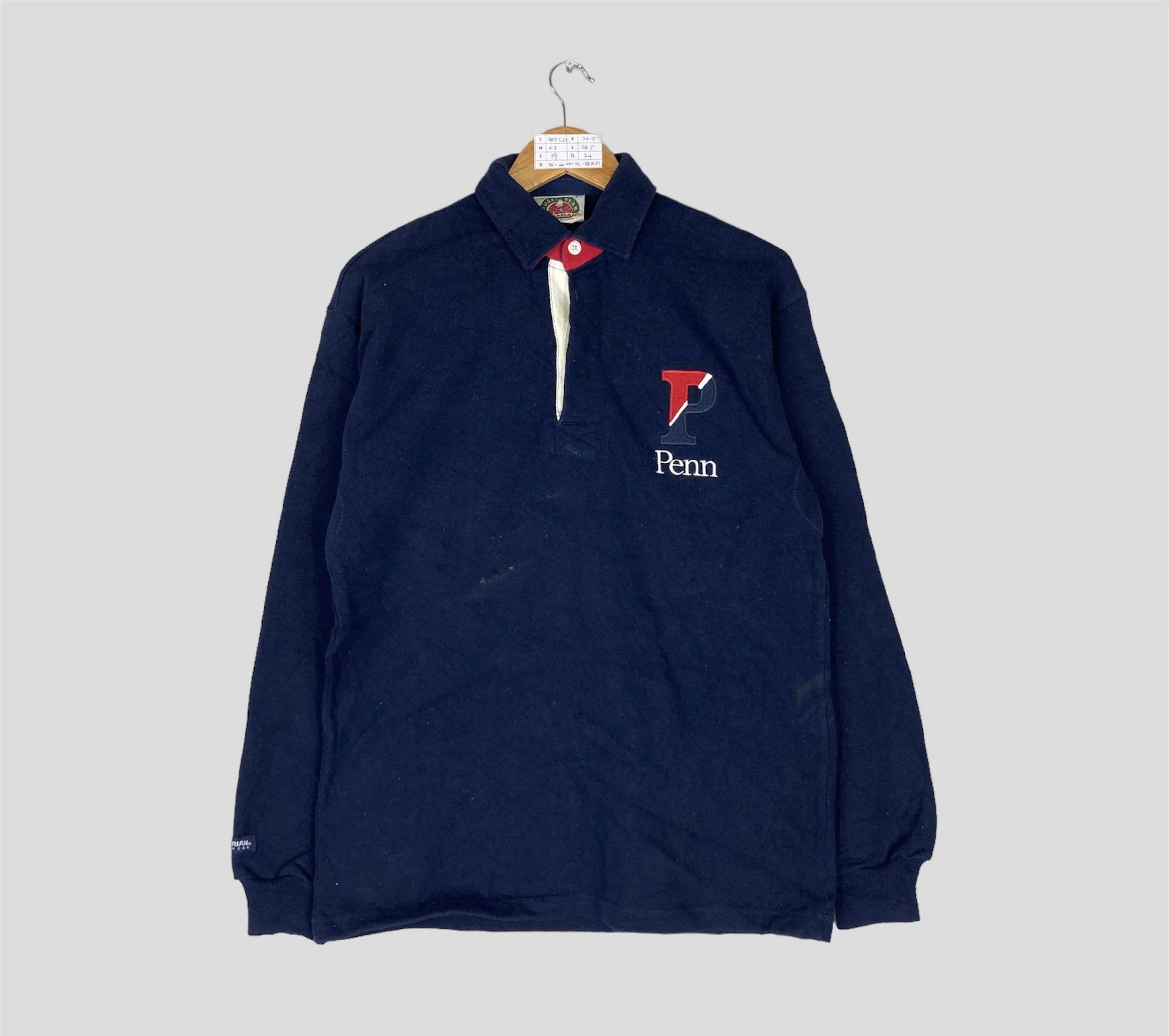 image of Barbarian Rugbyy Wear Long Sleeve Rugby Shirt in Blue, Men's (Size Medium)