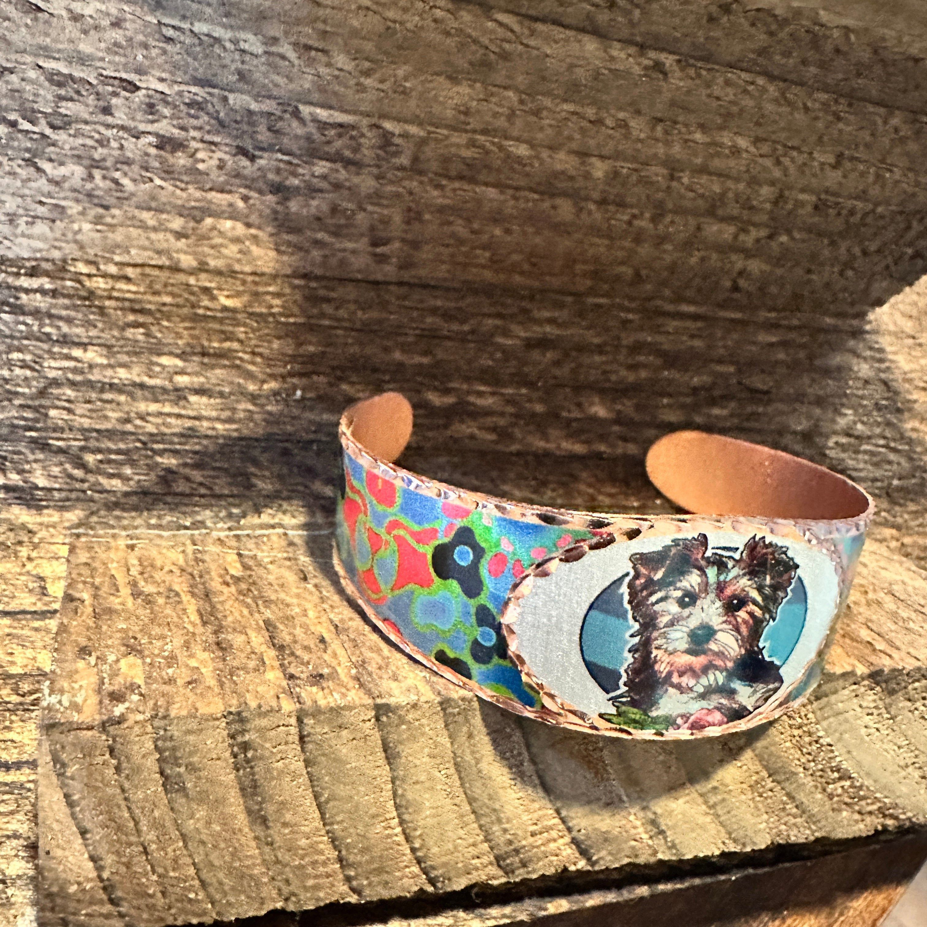Other Handmade Boho Copper Wide Cuff Bracelet, Diamond Cut Yorkshi Size ONE SIZE - 5 Thumbnail