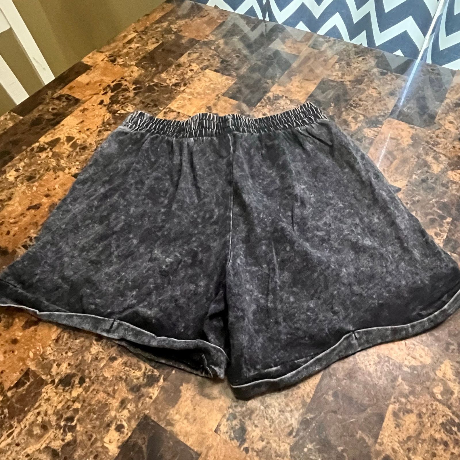 Other Zenana Mineral Wash Elastic Waste Shorts Size 34" / US 12 / IT 48 - 5 Thumbnail