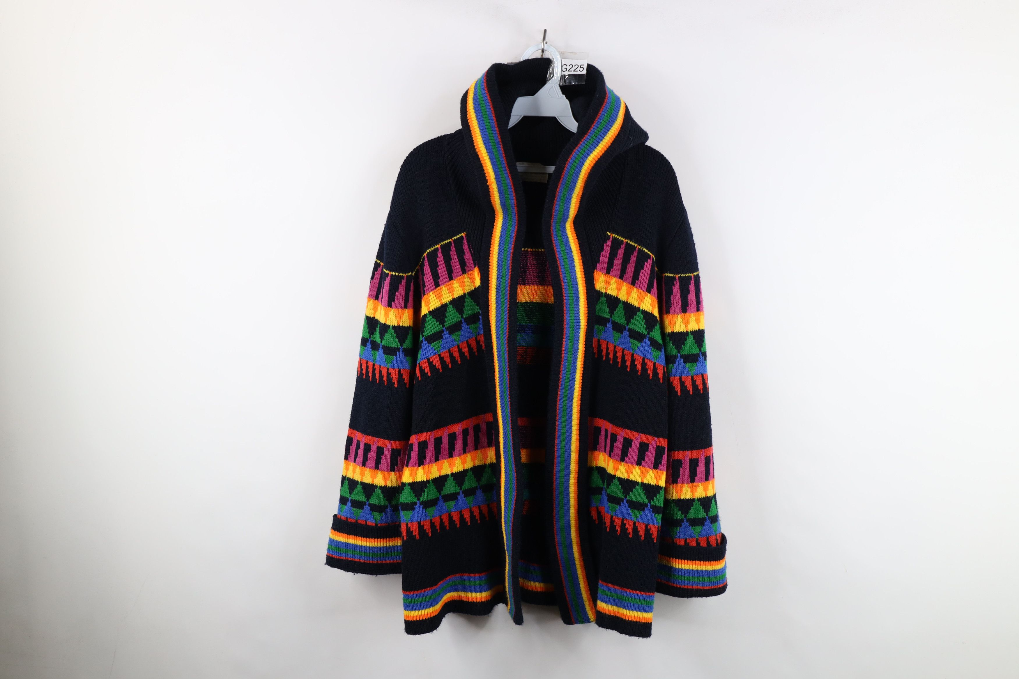 Vintage Vintage 70s Streetwear Knit Hooded Open Front Sweater USA Size M / US 6-8 / IT 42-44 - 1 Thumbnail