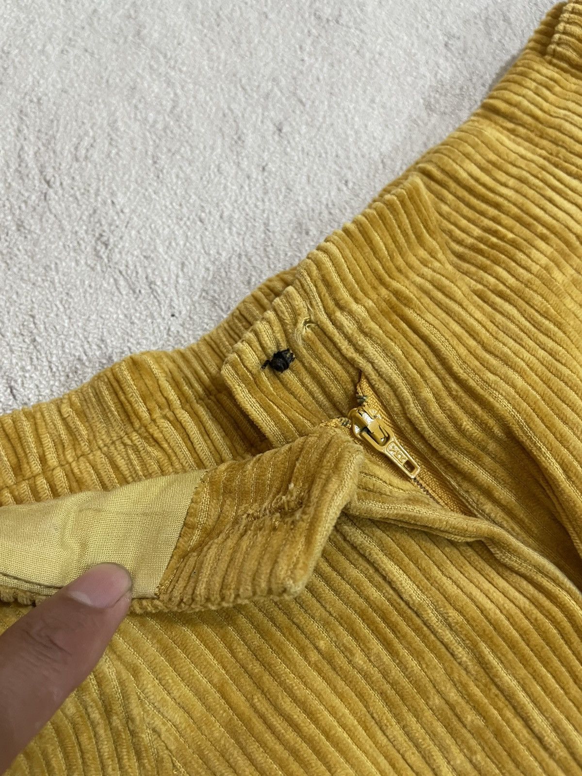 Christian Dior Monsieur Dior Corduroy Pants Mustard Yellow Pleated Trousers Size 23" - 11 Thumbnail