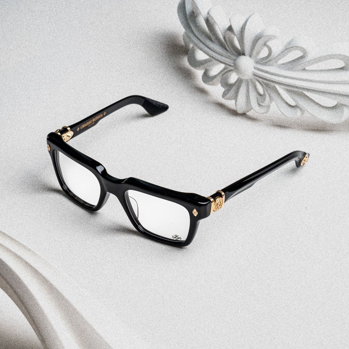 Chrome Hearts CHROME HEARTS HALLLAMANASS BLACK/ 18KGP GLASSES Size ONE SIZE - 2 Thumbnail