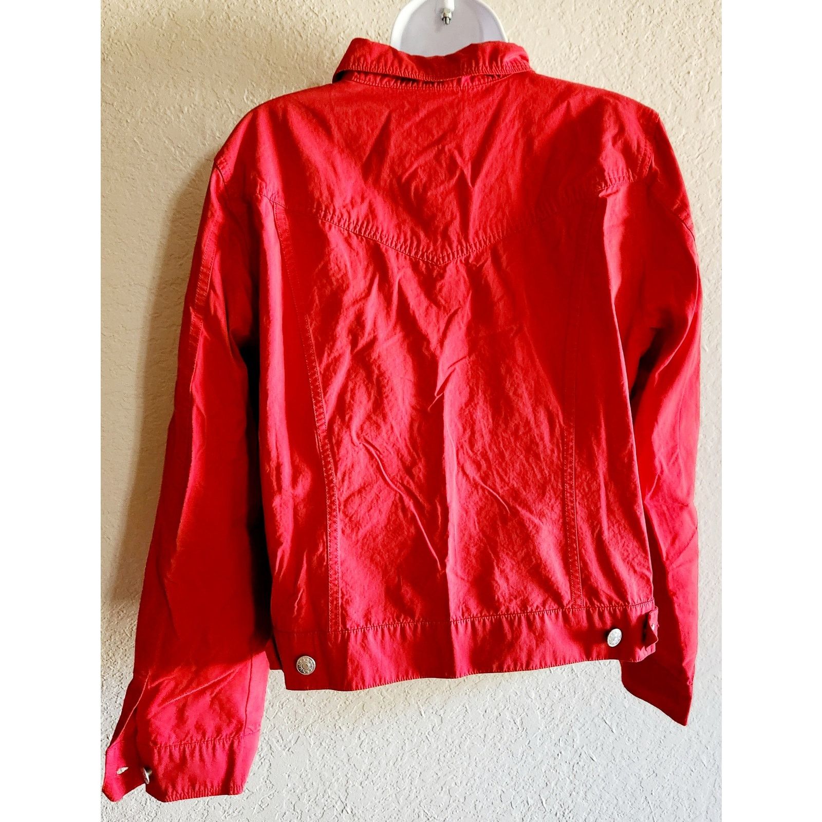 Other Hannah Red Button Up Pointed Collar Denim Jacket Large Size L / US 10 / IT 46 - 3 Thumbnail
