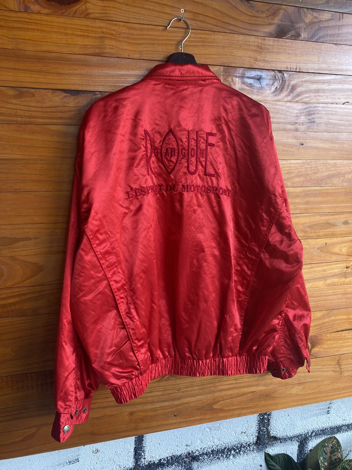 Vintage Vintage ROUE Garcon Red Satin Jacket – Motorsport Style Size US XL / EU 56 / 4 - 10 Thumbnail