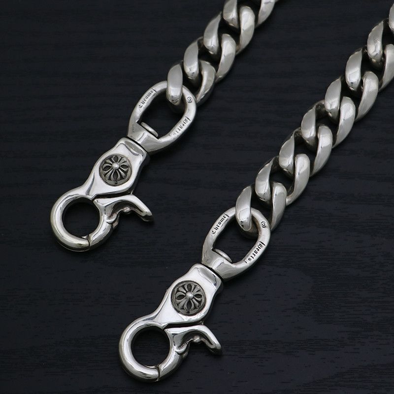 image of Chrome Hearts Double Clasp Wallet Chain in Silver, Men's