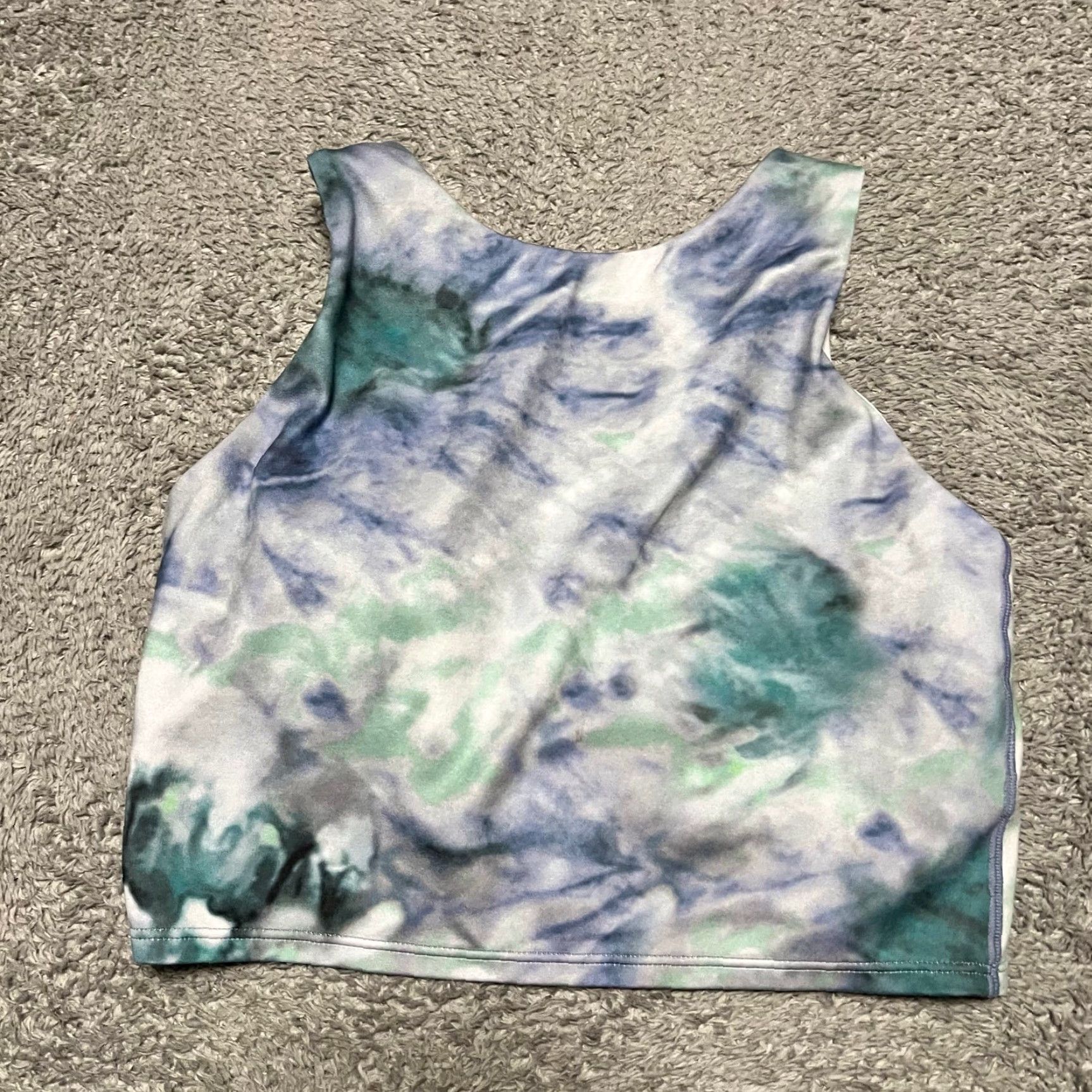 Athleta Athleta Crop Top Sports Bra Womens Small Tie Dye Blue Green Athletic Size S / US 4 / IT 40 - 2 Thumbnail