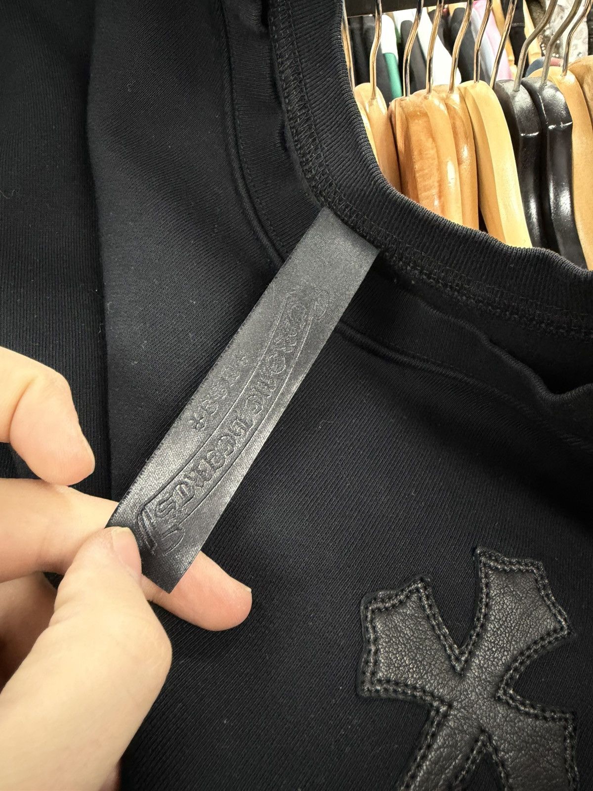 Chrome Hearts Chrome Hearts Black Ponyhair Multi Cross Patch Crewneck Size US L / EU 52-54 / 3 - 5 Thumbnail
