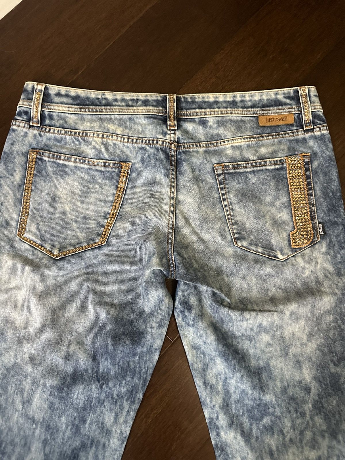 Just Cavalli Just Cavalli Women's Studded Embellished Blue Denim Jeans Size 24" / US 00 / IT 34 - 9 Thumbnail