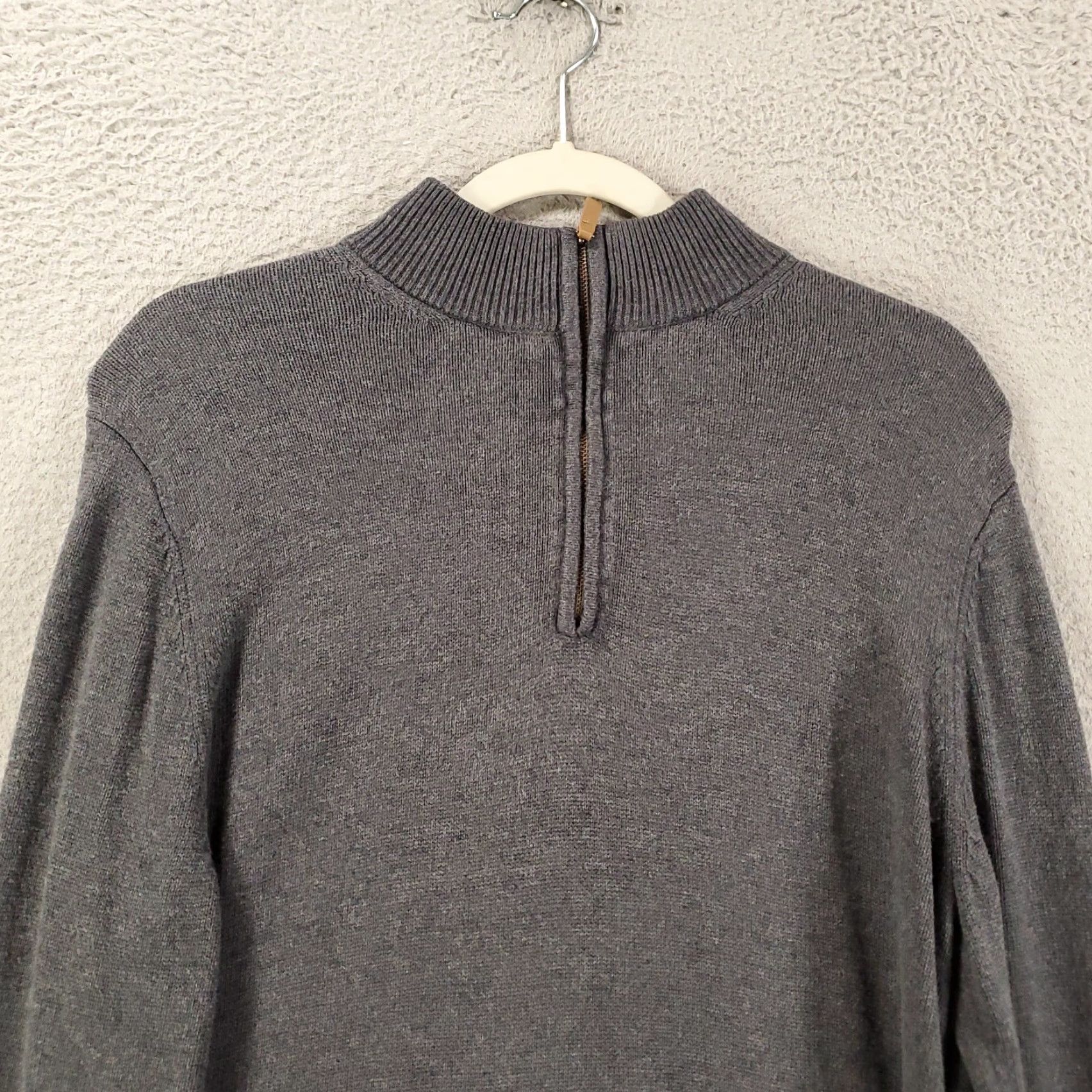 Mizzen+Main Mizzen Main Sweatshirt Mens Large Gray 1/4 Zip Pullover Long Sleeve Mock Neck Knit Nylon Rayon Zip Closure Outdoor Classic Shirt? Size US L / EU 52-54 / 3 - 3 Thumbnail