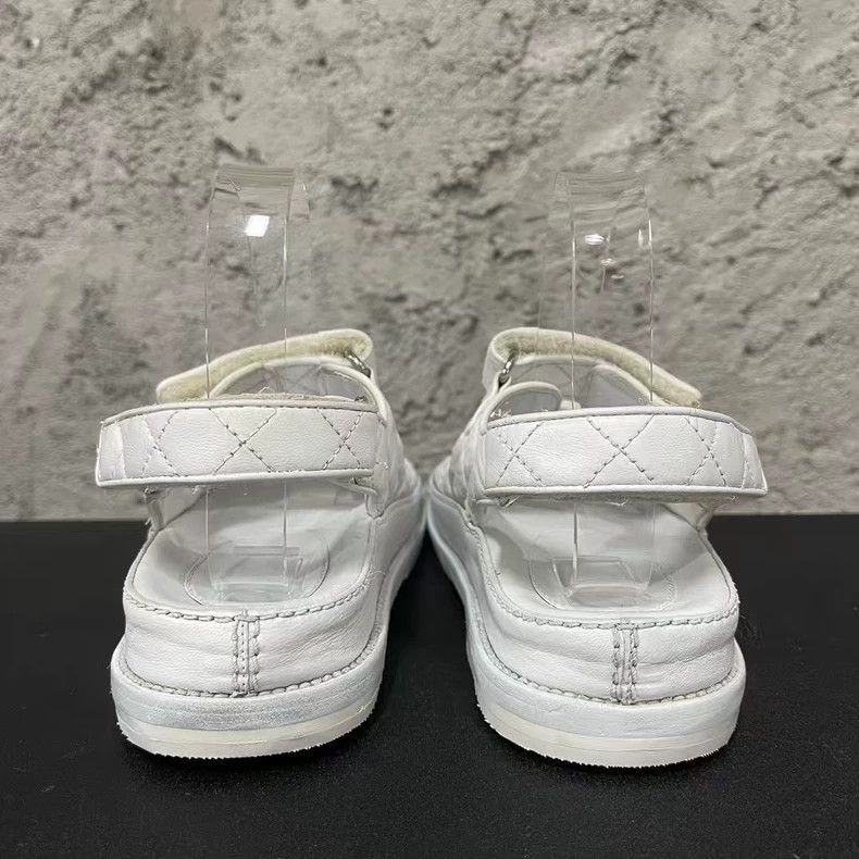 Chanel Chanel White Velcro Sandals -2505 Size US 7.5 / EU 40-41 - 3 Thumbnail
