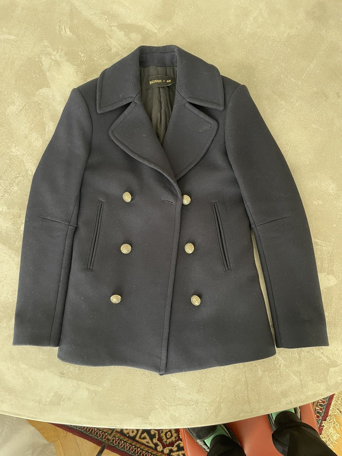 Balmain Balmain x H&M coat - navy Size US S / EU 44-46 / 1 - 2 Thumbnail