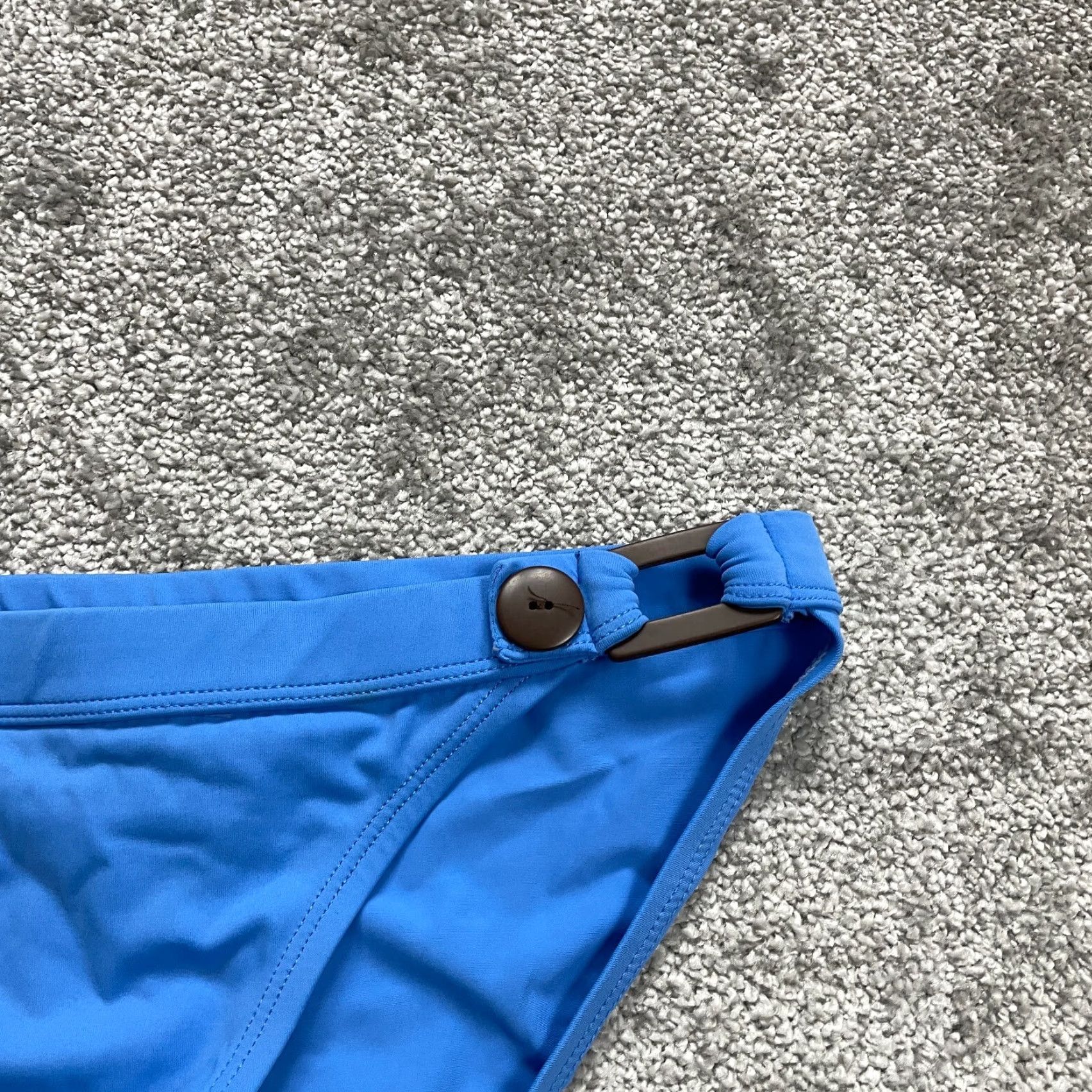 Vintage Sand N Sun Bikini Bottom Women's Medium Solid Blue Nylon with Buttons Beach Size 32" / US 10 / IT 46 - 4 Thumbnail