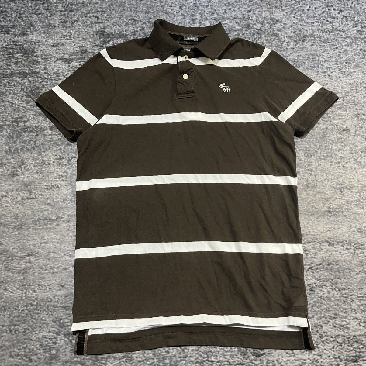 Abercrombie & Fitch Vintage Abercrombie & Fitch Muscle Polo Shirt Brown White XL Size US XL / EU 56 / 4 - 3 Thumbnail