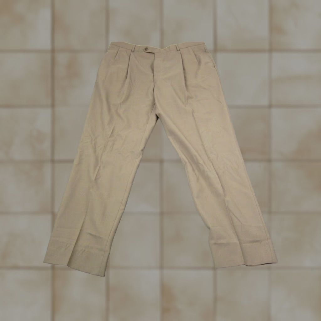 Vintage VINTAGE Palm Beach Pants Mens 42 Brown Trousers Pleated Slacks Khakis 80s 90s Mens Brown Pants Size US 42 / EU 58 - 1 Thumbnail