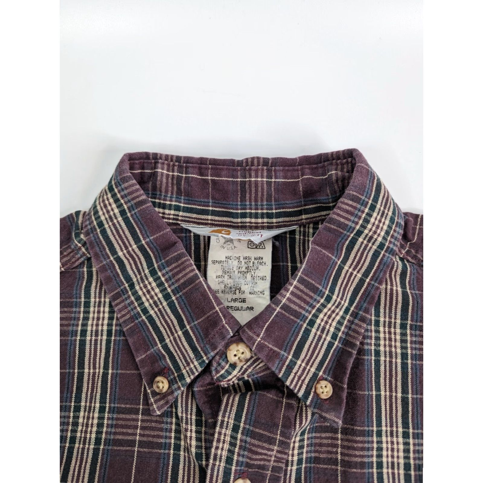 Carhartt VINTAGE Carhartt Shirt Mens Large Plaid Blue Cotton Denim Button-Up 90s Outdoor Western Workwear Size US L / EU 52-54 / 3 - 7 Thumbnail