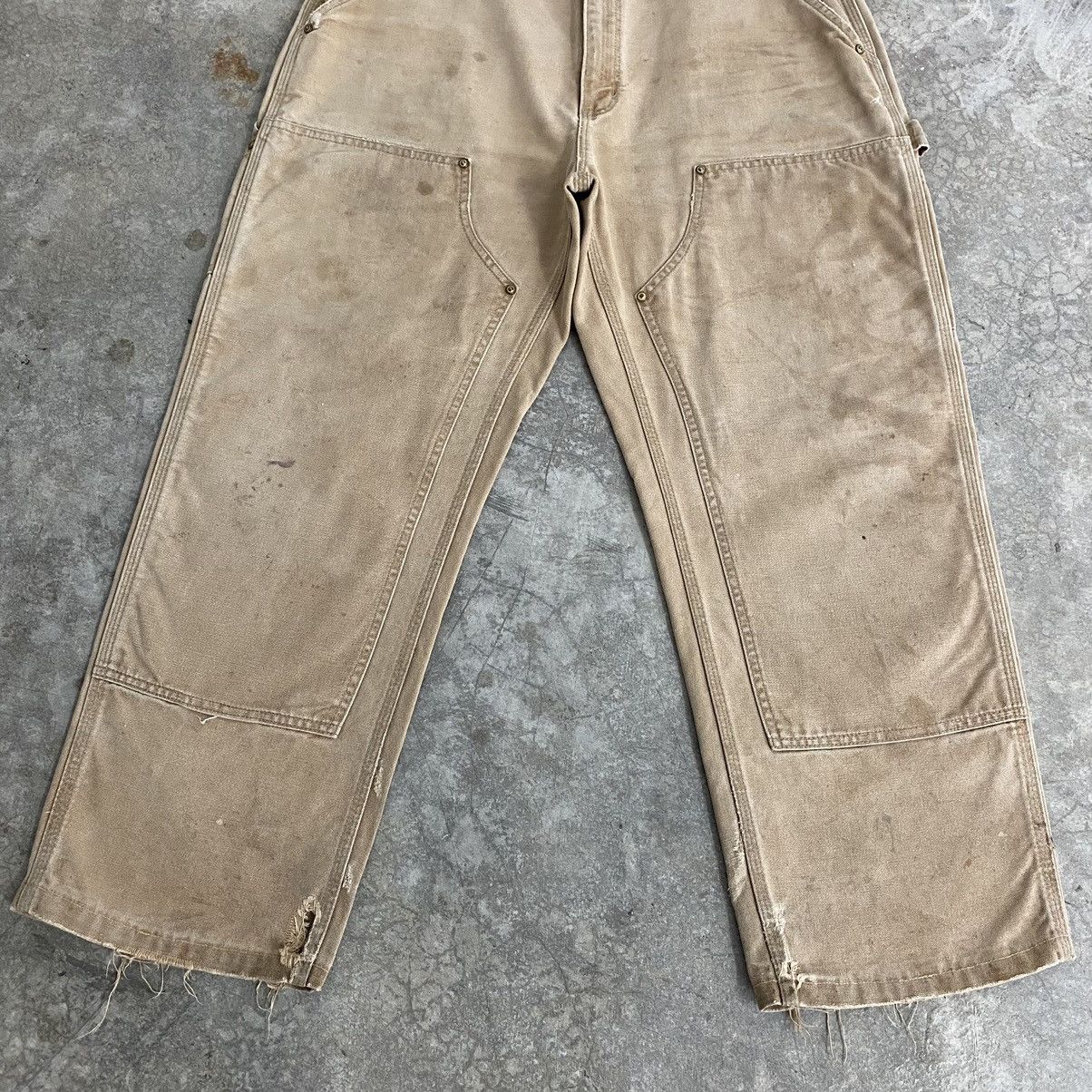 Carhartt Vintage Carhartt Double Knee Faded Tan Carpenter Pants Size US 35 - 5 Thumbnail