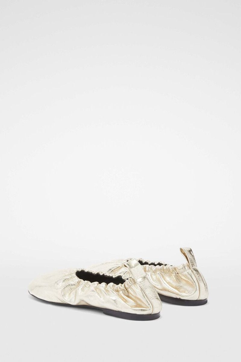 Jil Sander o1loc1c0426 Metallic Leather Ballerinas in Golden Size US 9 / IT 39 - 2 Thumbnail