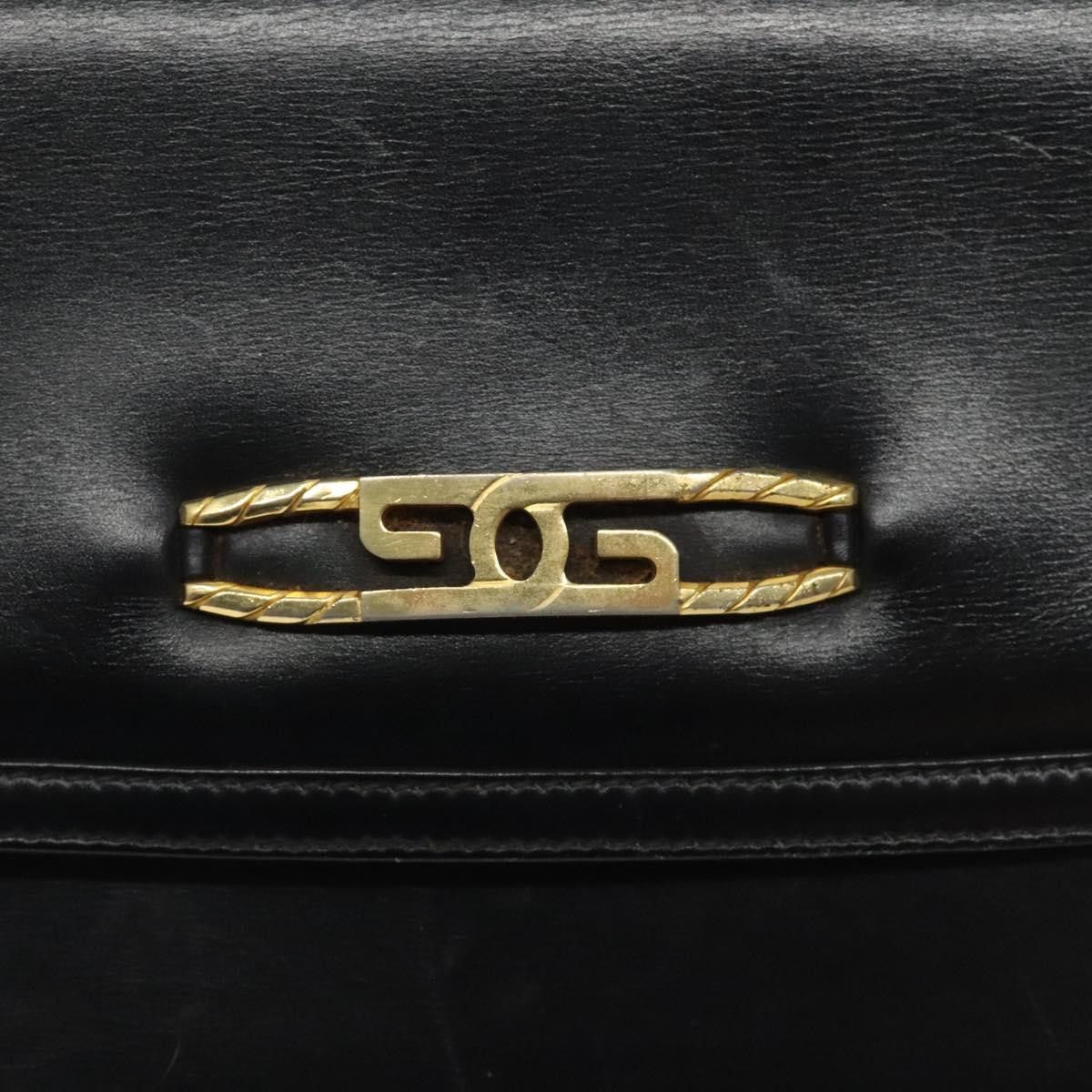Gucci GUCCI Chain Shoulder Bag Leather Black Gold Size ONE SIZE - 14 Thumbnail
