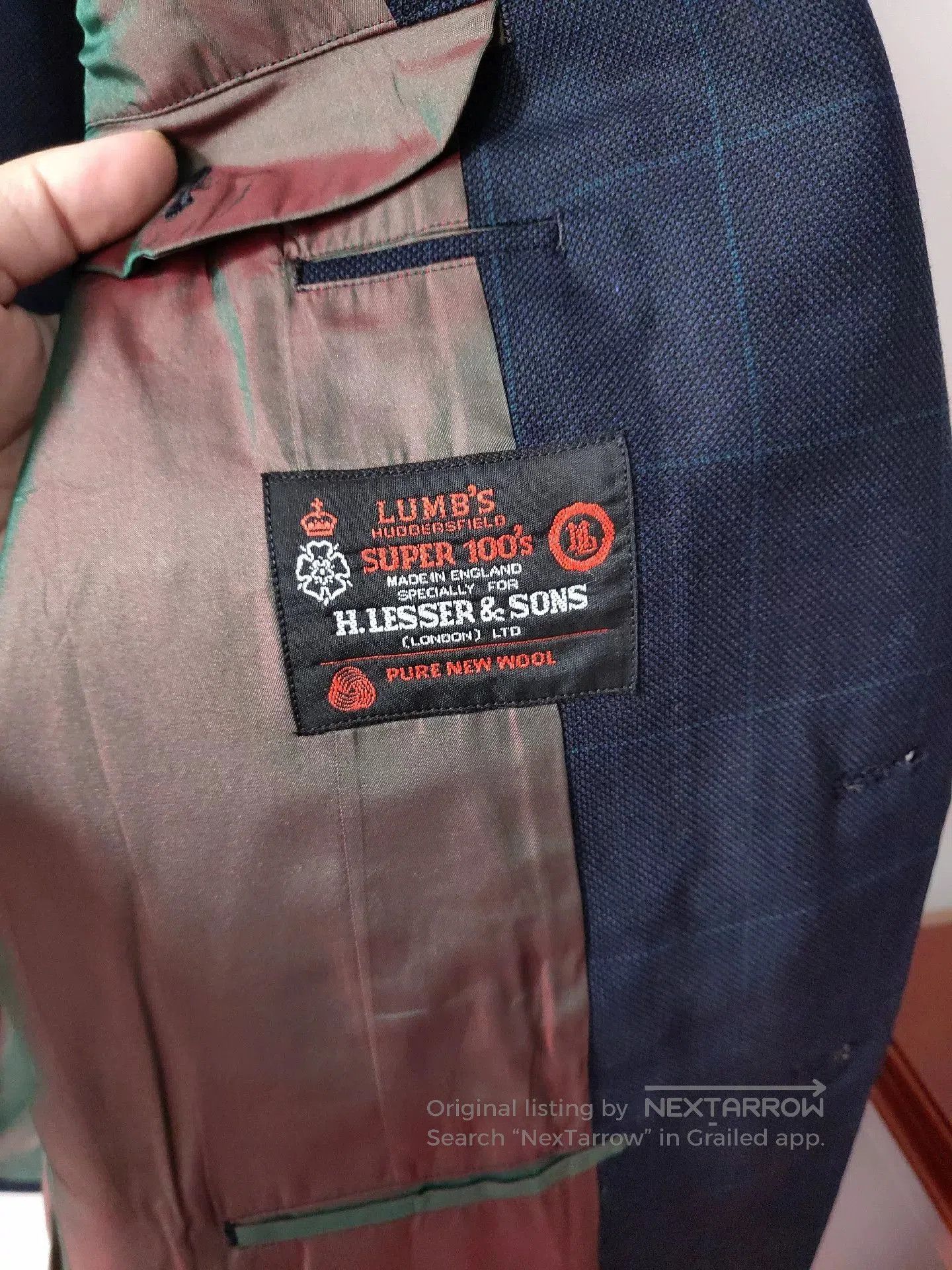 Japanese Brand Custom British Wool Suit by H. Lesser. Size US L / EU 52-54 / 3 - 2 Thumbnail