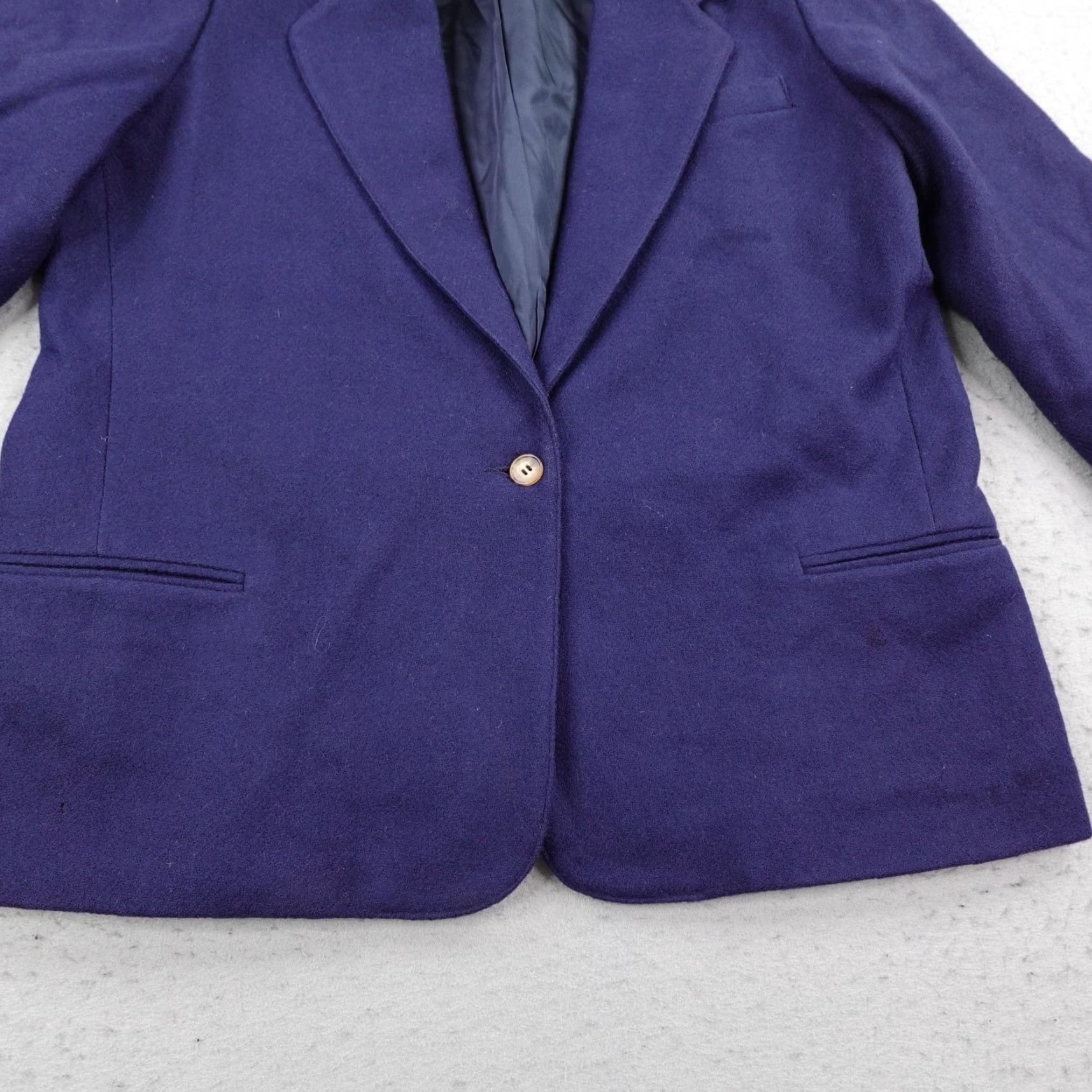 Lands' End VINTAGE Lands End Jacket Womens 18 Blue Lined Blazer Sport Coat Wool USA Made Size XXL / US 16-18 / IT 52-54 - 3 Thumbnail