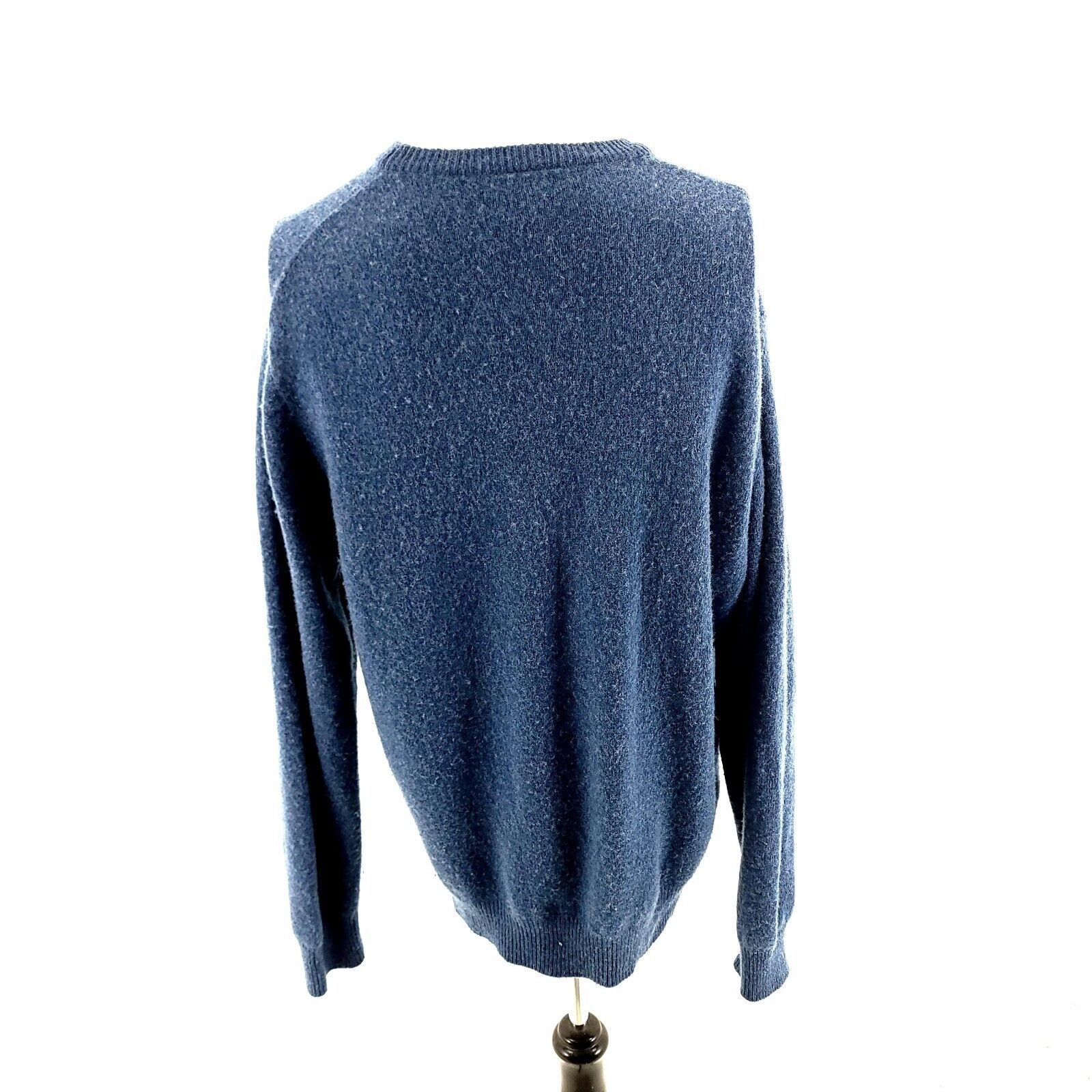 Jos. A. Bank Jos A Bank Executive Lambswool Nylon Blue Crew Neck Sweater Size US L / EU 52-54 / 3 - 4 Thumbnail
