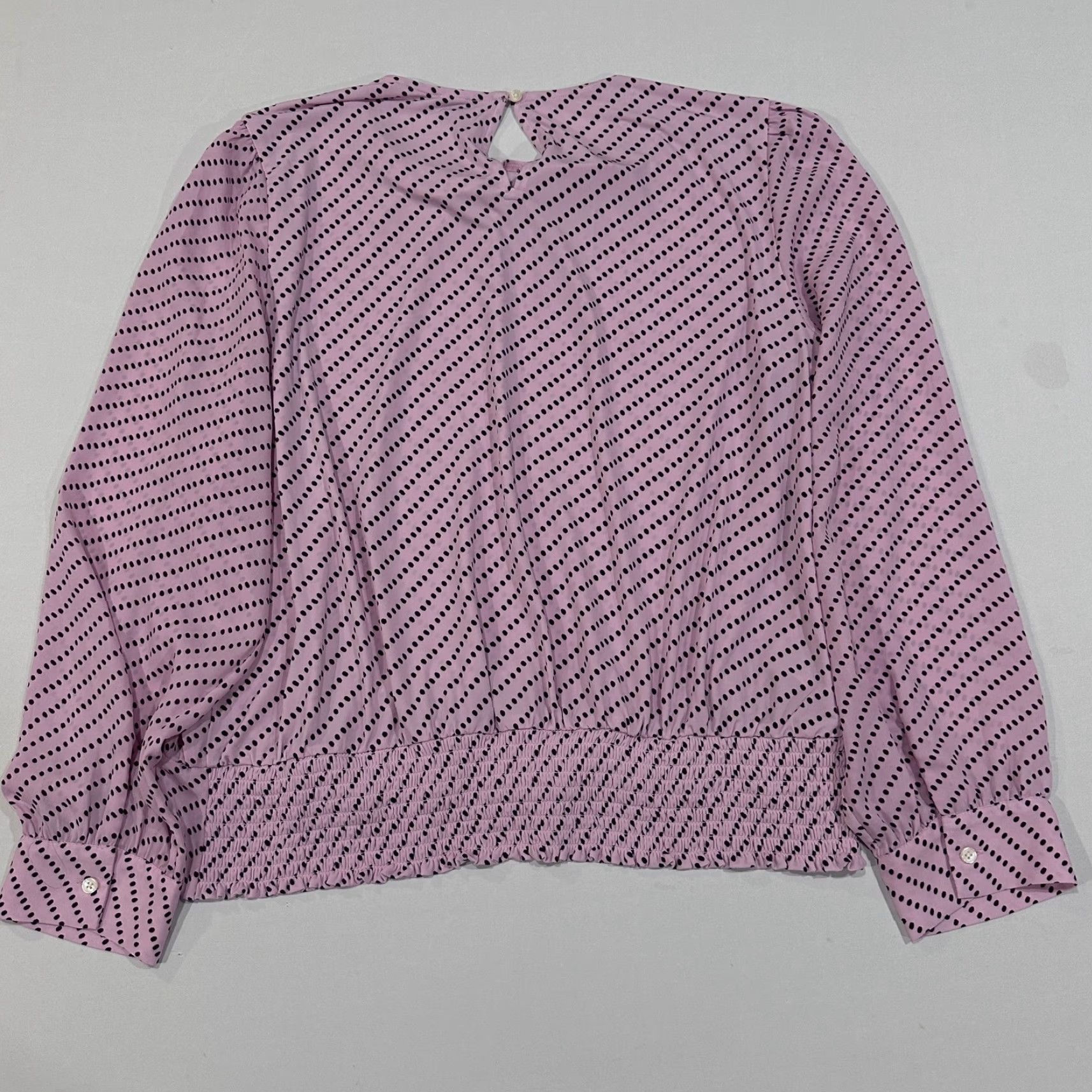 Ann Taylor Ann Taylor Blouse Womens 2XL Pink Polka Dot Long Sleeve Office Casual Coquette Blouse Size XXL / US 16-18 / IT 52-54 - 3 Thumbnail
