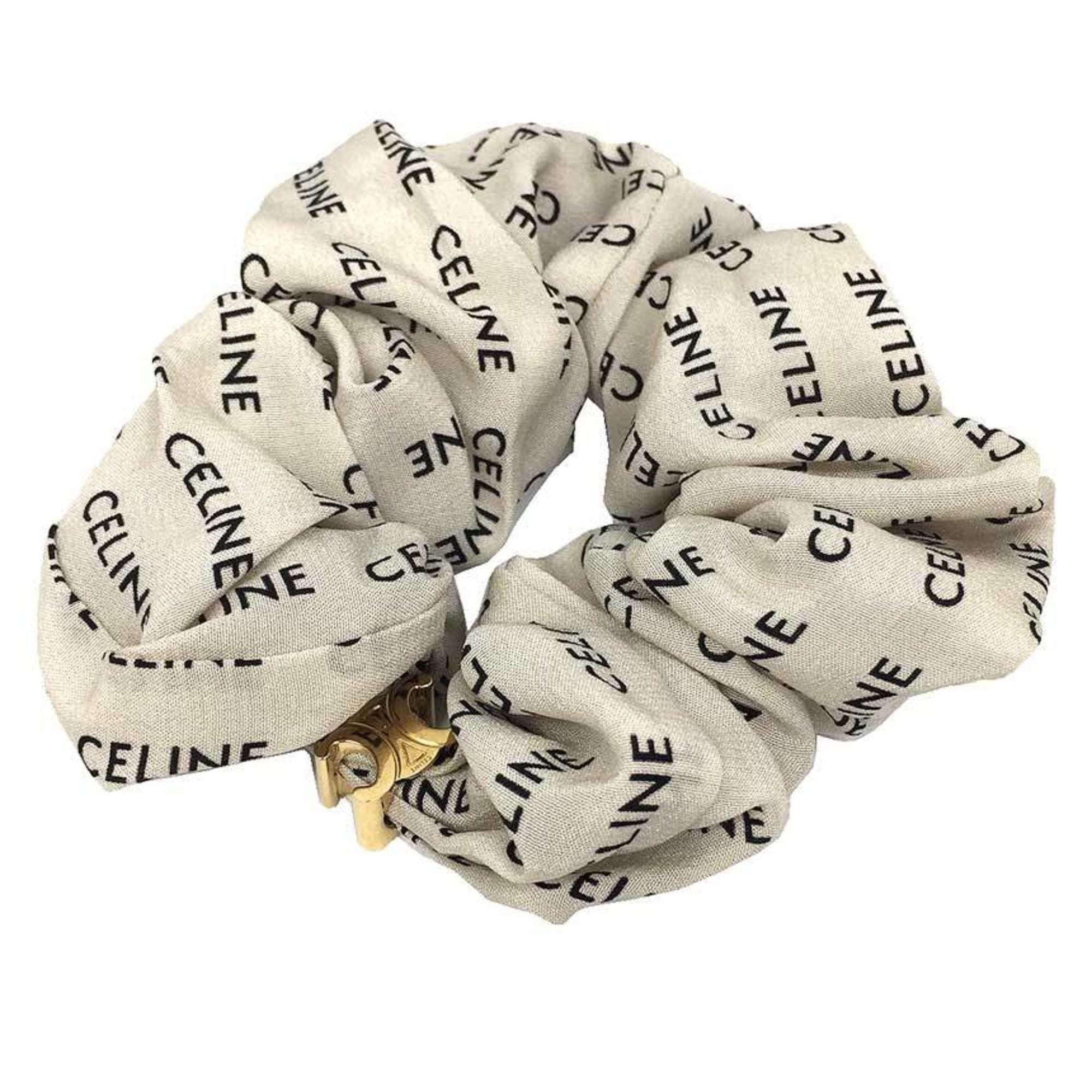 Celine CELINE Scrunchie Hair Silk Beige 46Y35 2SIB 35OH New  display picture 1