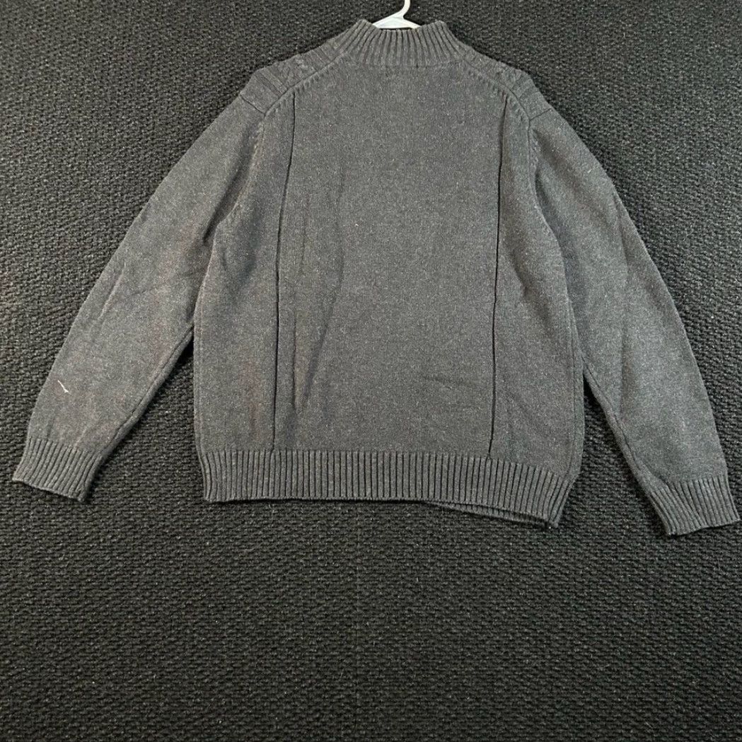 Calvin Klein Calvin Klein Mens Cable-Knit Quarter Zip Sweater Charcoal Grey Size L Cotton Pullover Knit Zipper Logo 4 Zip All Seasons Casual Business Men Size US L / EU 52-54 / 3 - 3 Thumbnail