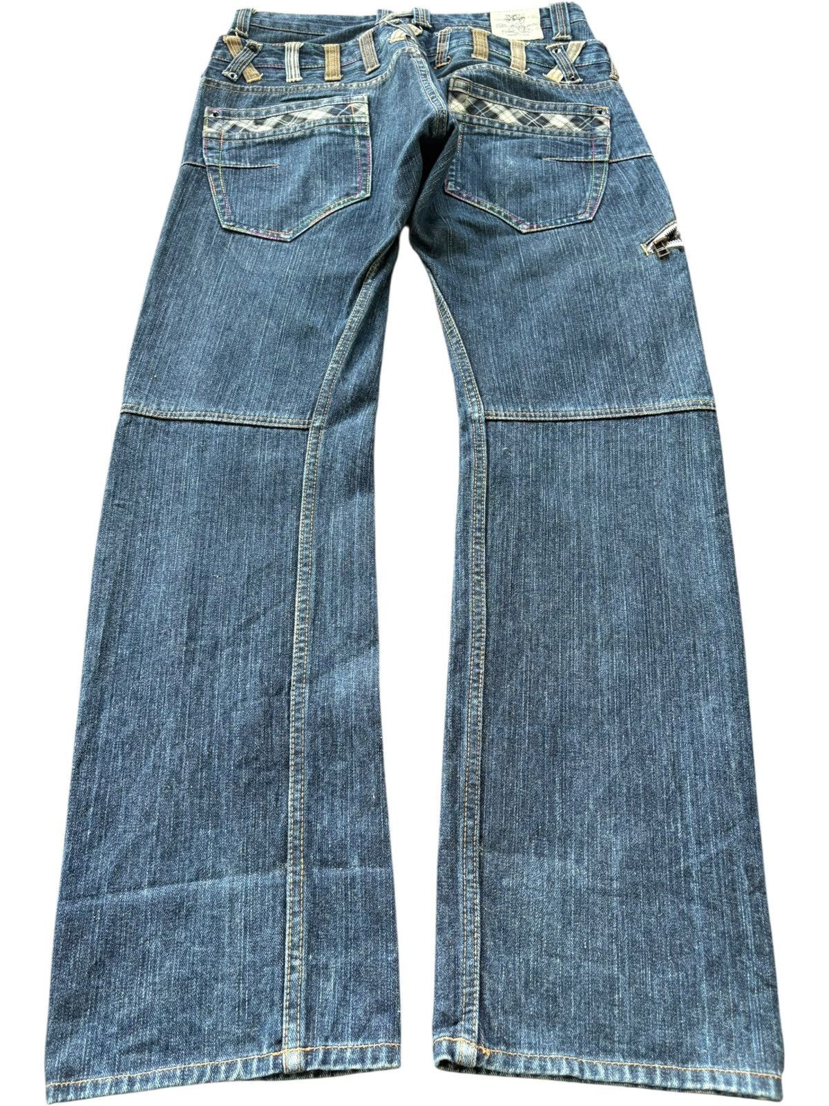 Japanese Brand VTG Y2K Dominate Double Waist Raw Denim Loose Jeans Size US 31 - 2 Thumbnail