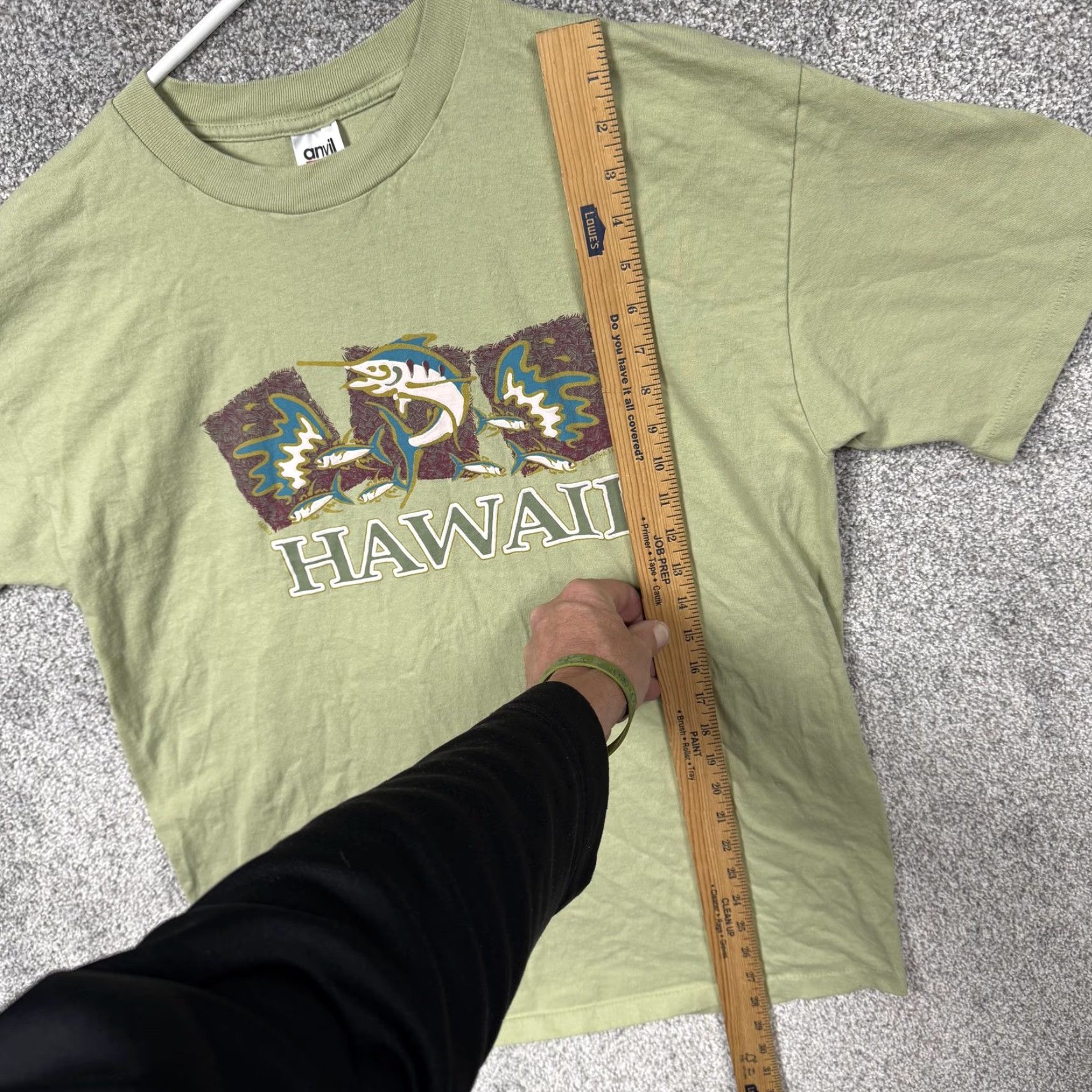 Anvil VINTAGE Anvil Hawaii Shirt Mens XL Green Graphic Tee Fish Marlin 100% Cotton USA Shirts Mens XL Green Graphic Print 90s Theme Travel Size US XL / EU 56 / 4 - 2 Thumbnail