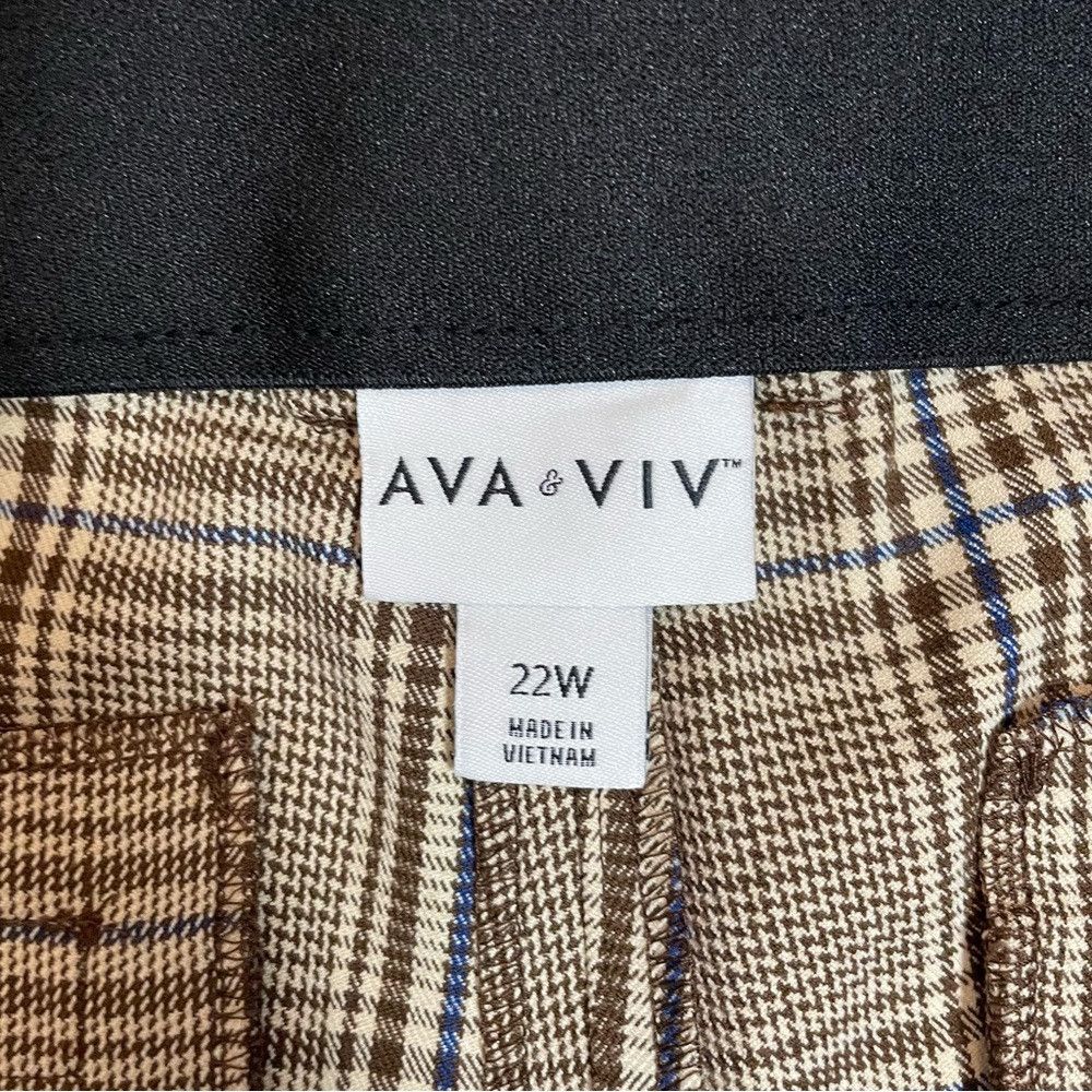 Other NWT New Ava & Viv Mid-Rise Plaid Ankle Length Pants Size 22 Size 42" / US 20 - 4 Thumbnail