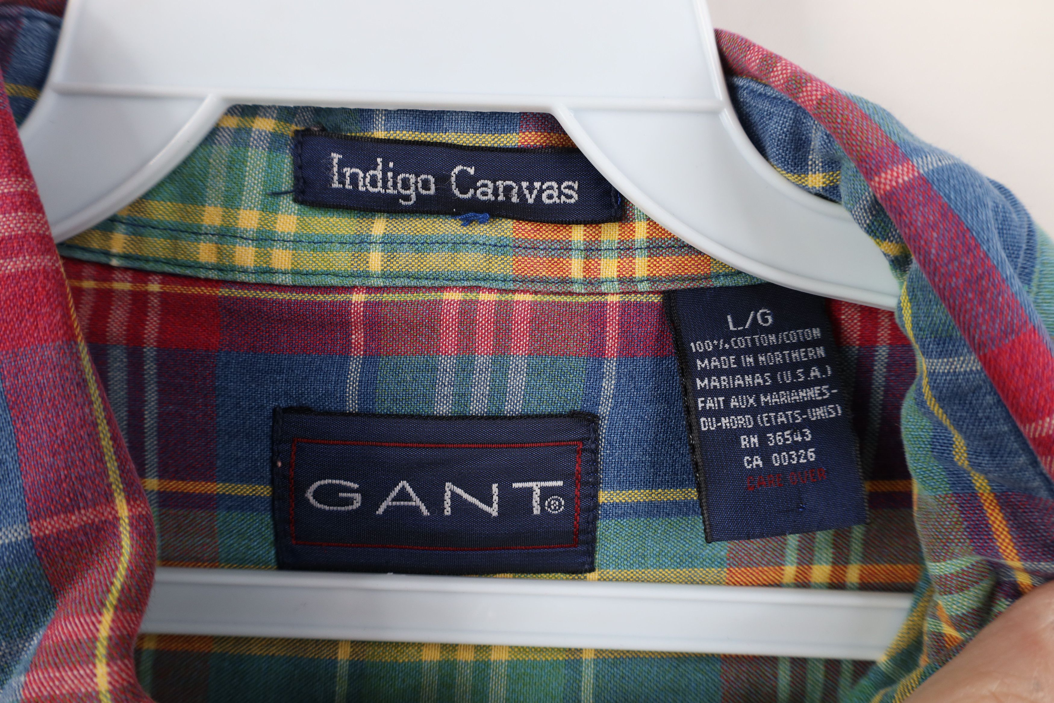 Vintage Vintage 90s Streetwear Canvas Madras Plaid Button Down Shirt Size US L / EU 52-54 / 3 - 7 Thumbnail