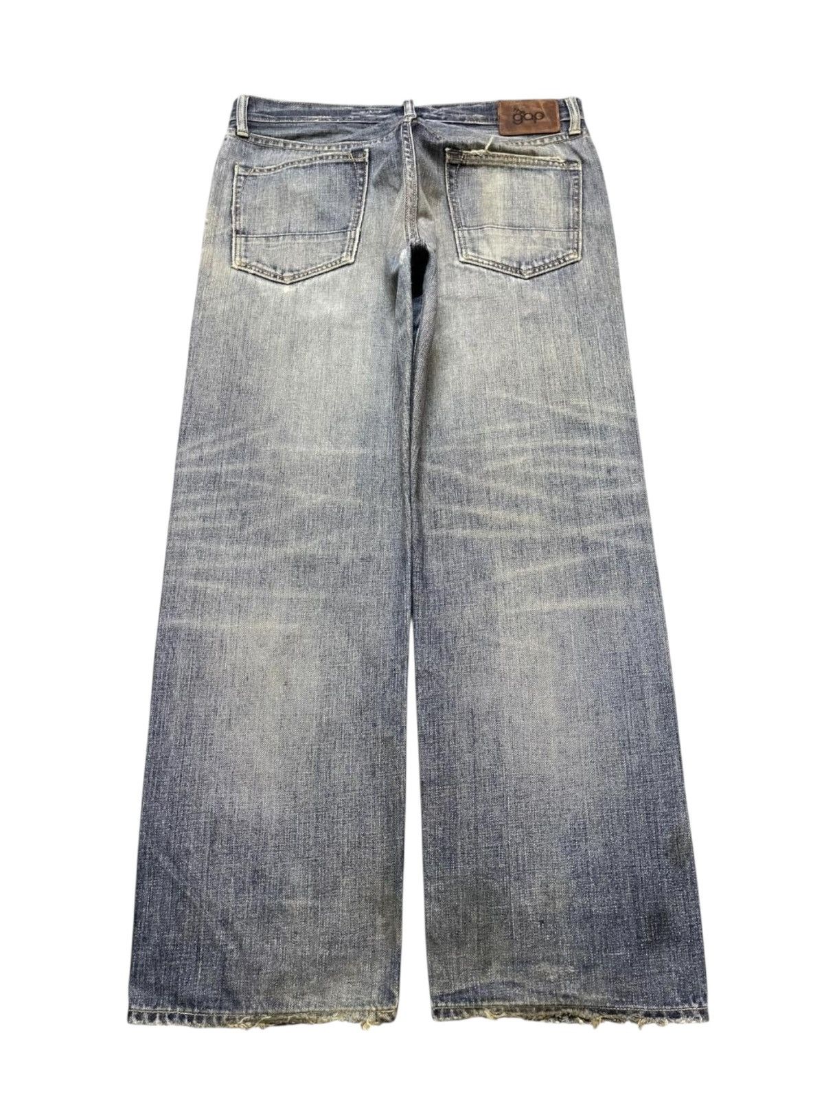 Gap Vintage 90s Gap Faded Mud Wash Distressed Wide Leg Baggy Size US 34 / EU 50 - 2 Thumbnail