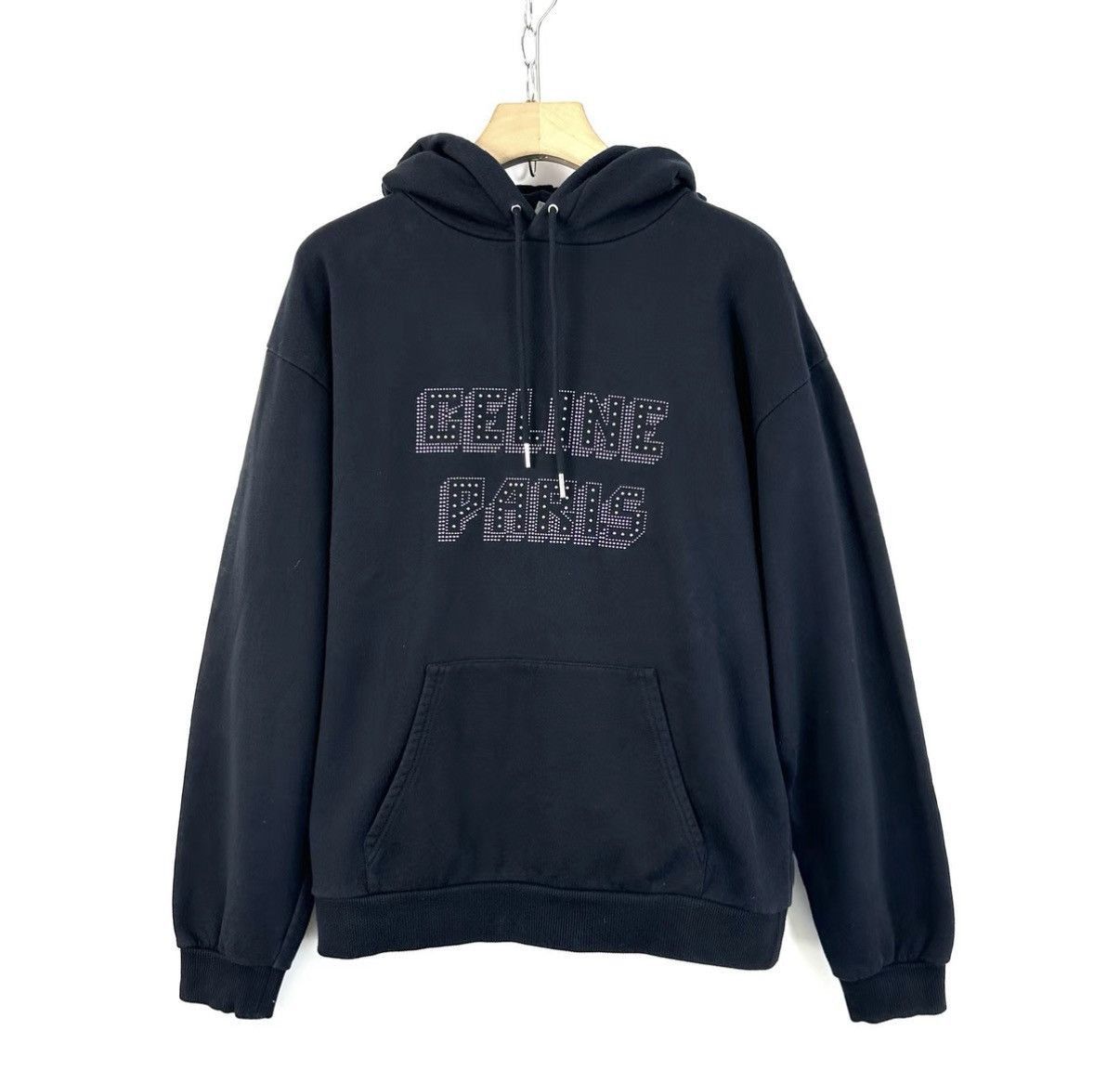 Celine Black Paris Embellished Hoodie Size US M / EU 48-50 / 2 - 1 Thumbnail