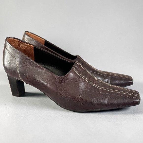 Other Vintage Paul Green Dark Brown Leather Mid-Heel Dress Shoes Size US 8.5 / IT 38.5 - 1 Thumbnail