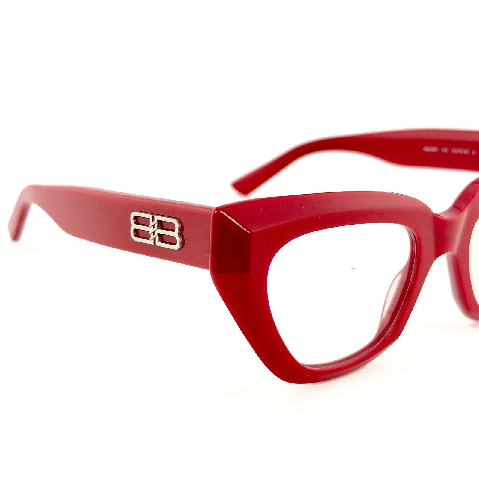 Balenciaga BALENCIAGA Angular 0238 Red Silver Logo Eyeglass BB0238O 003 Size ONE SIZE - 8 Thumbnail