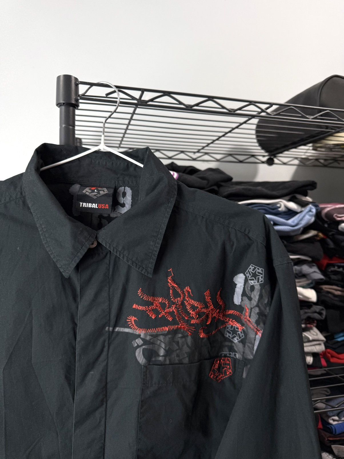 Tribal Streetwear Vintage Tribal USA Y2K Rap Hip Hop Style Shirt Tapout Jnco Size US L / EU 52-54 / 3 - 2 Thumbnail