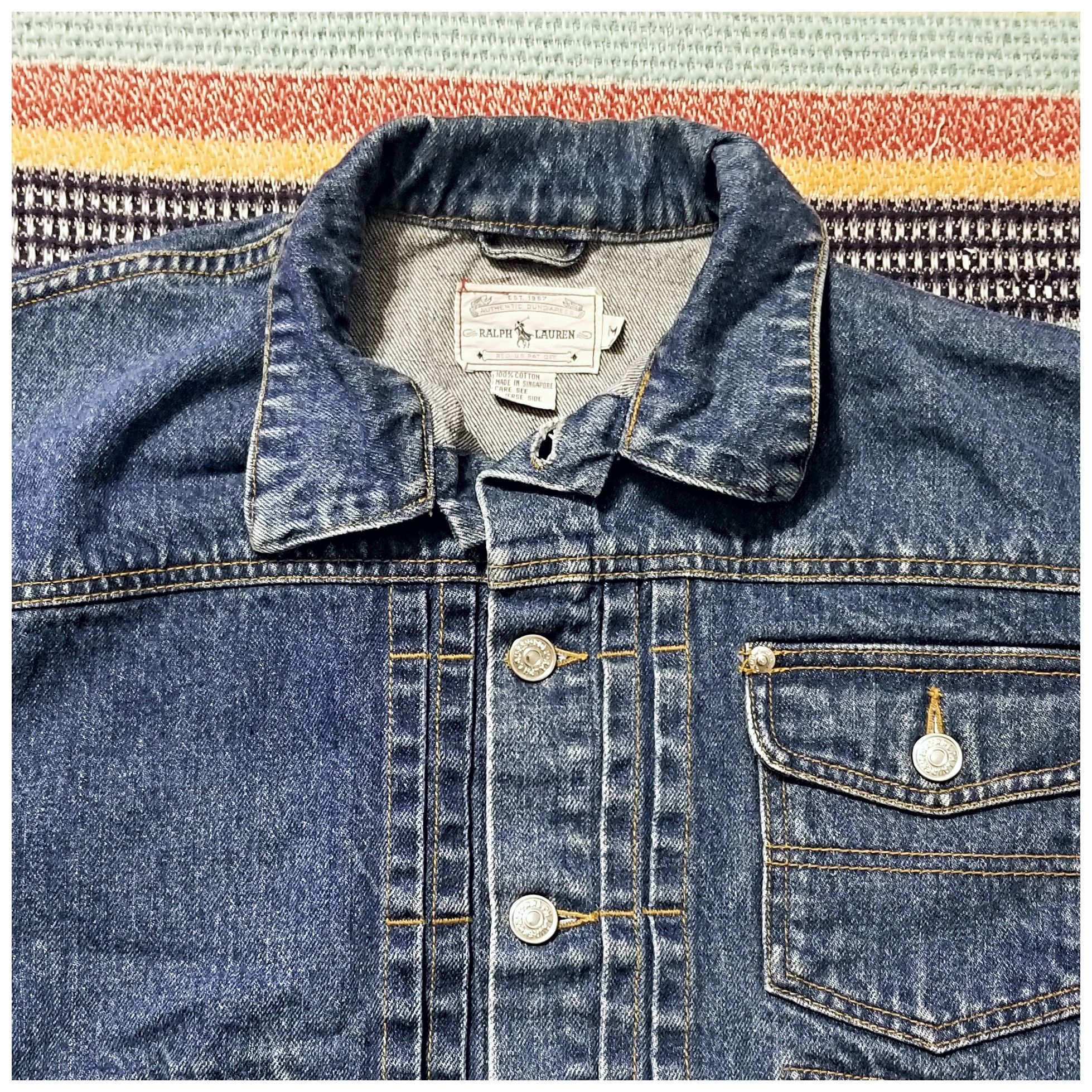 RRL Ralph Lauren VINTAGE 90s POLO RALPH LAUREN DENIM JACKET- WOMEN'S SIZE MED Size M / US 6-8 / IT 42-44 - 10 Thumbnail