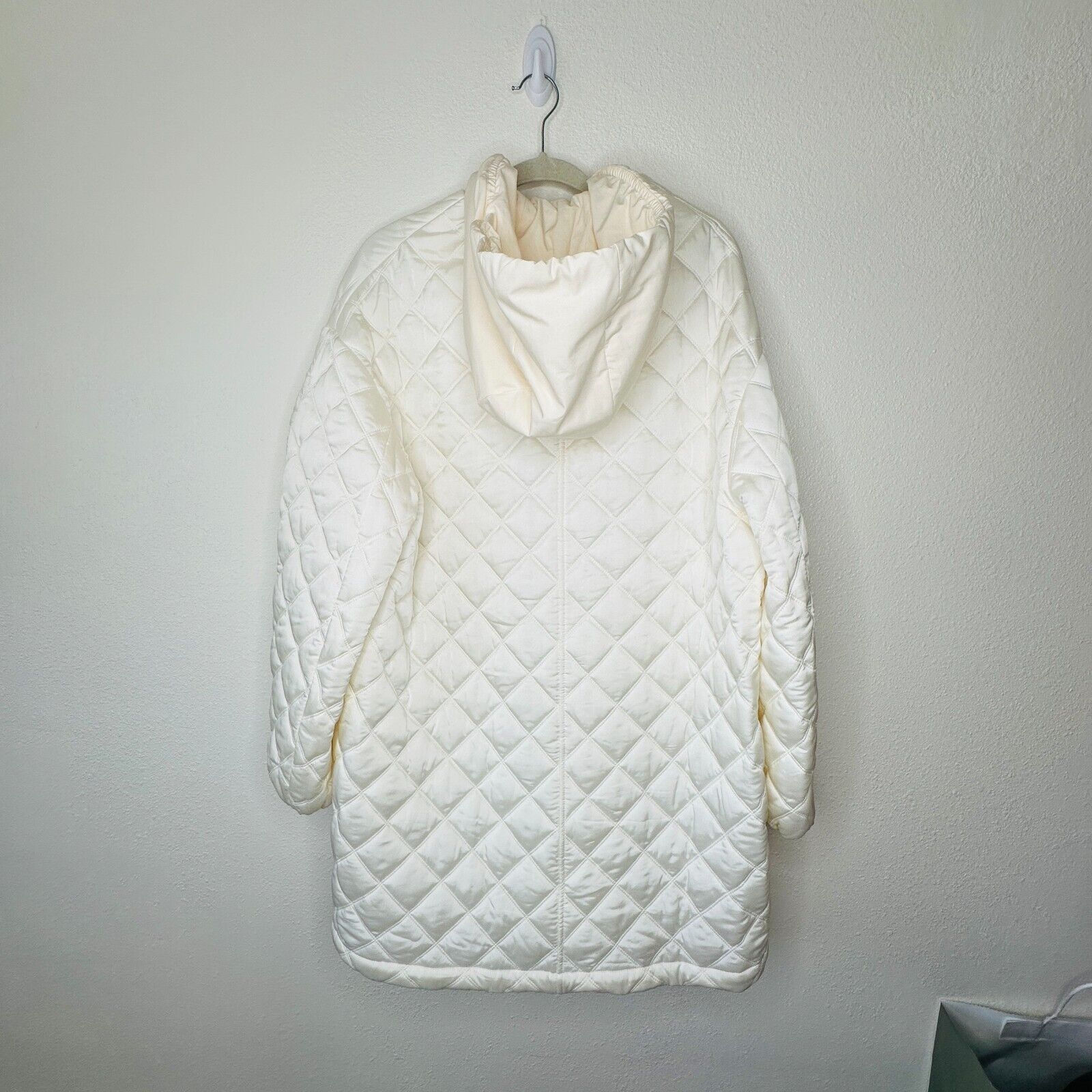 Jil Sander Jil Sander Cream Goldfish Long Quilted Zip Hooded Jacket 36 Size M / US 6-8 / IT 42-44 - 2 Thumbnail
