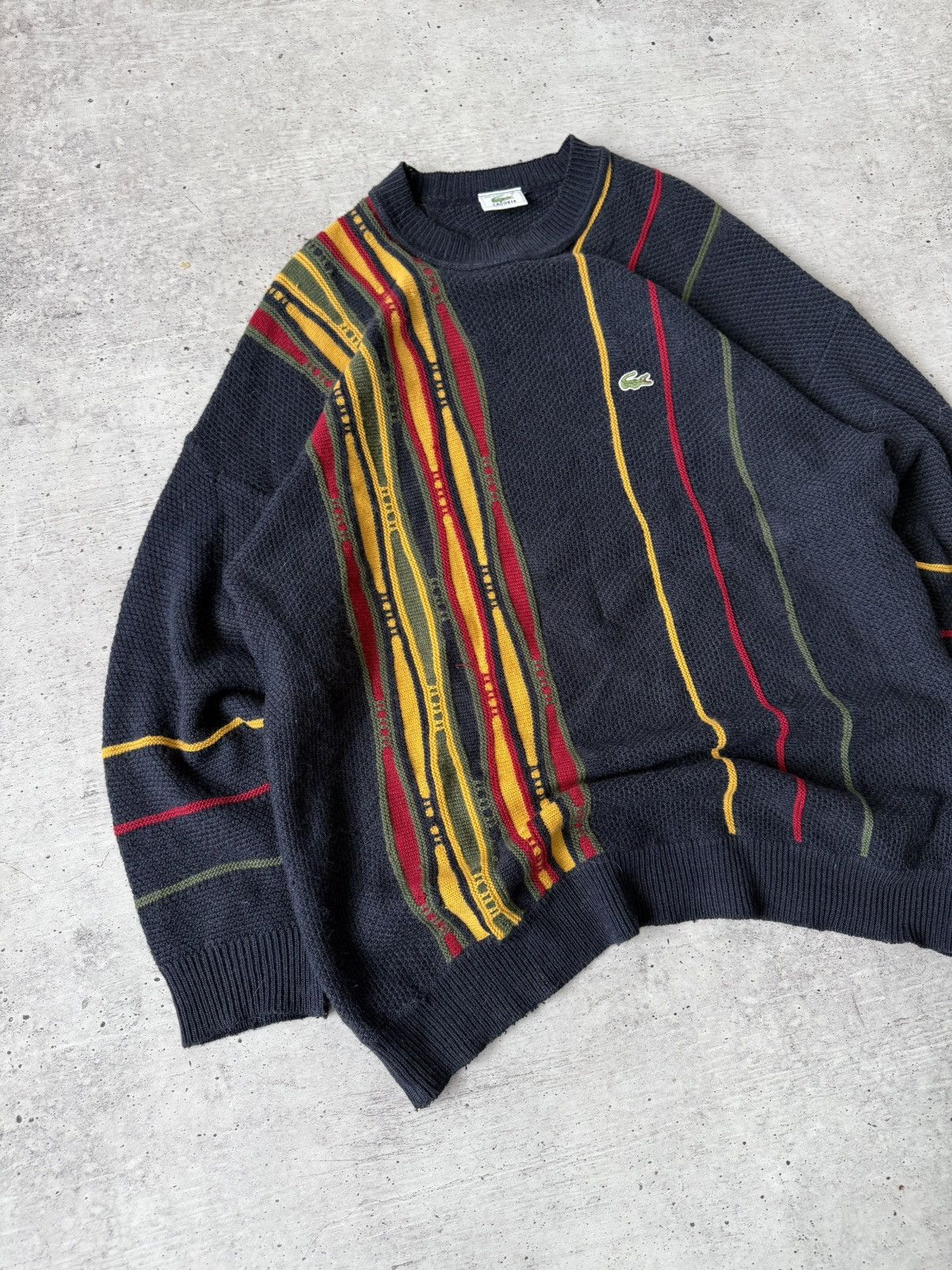 Lacoste Vintage Lacoste Made in France 3D Knit Coogi Style Sweater Size US XXL / EU 58 / 5 - 4 Thumbnail