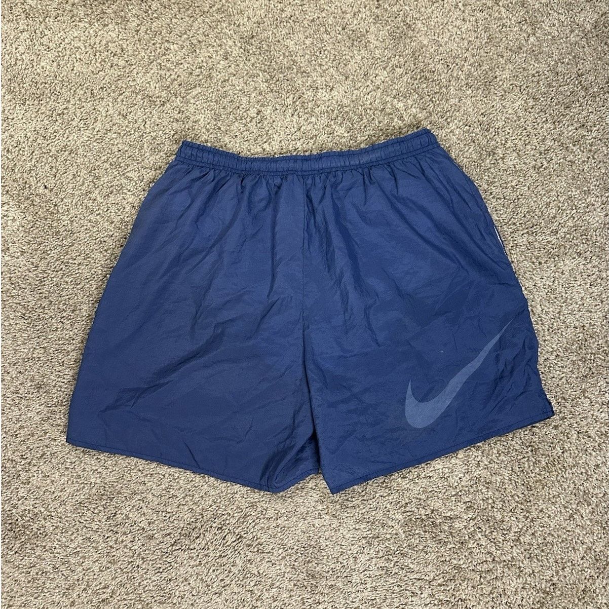 Nike × Vintage Vintage 90s Nike Swoosh Nylon Swim Shorts Men's XL Lined Size US 32 / EU 48 - 1 Thumbnail