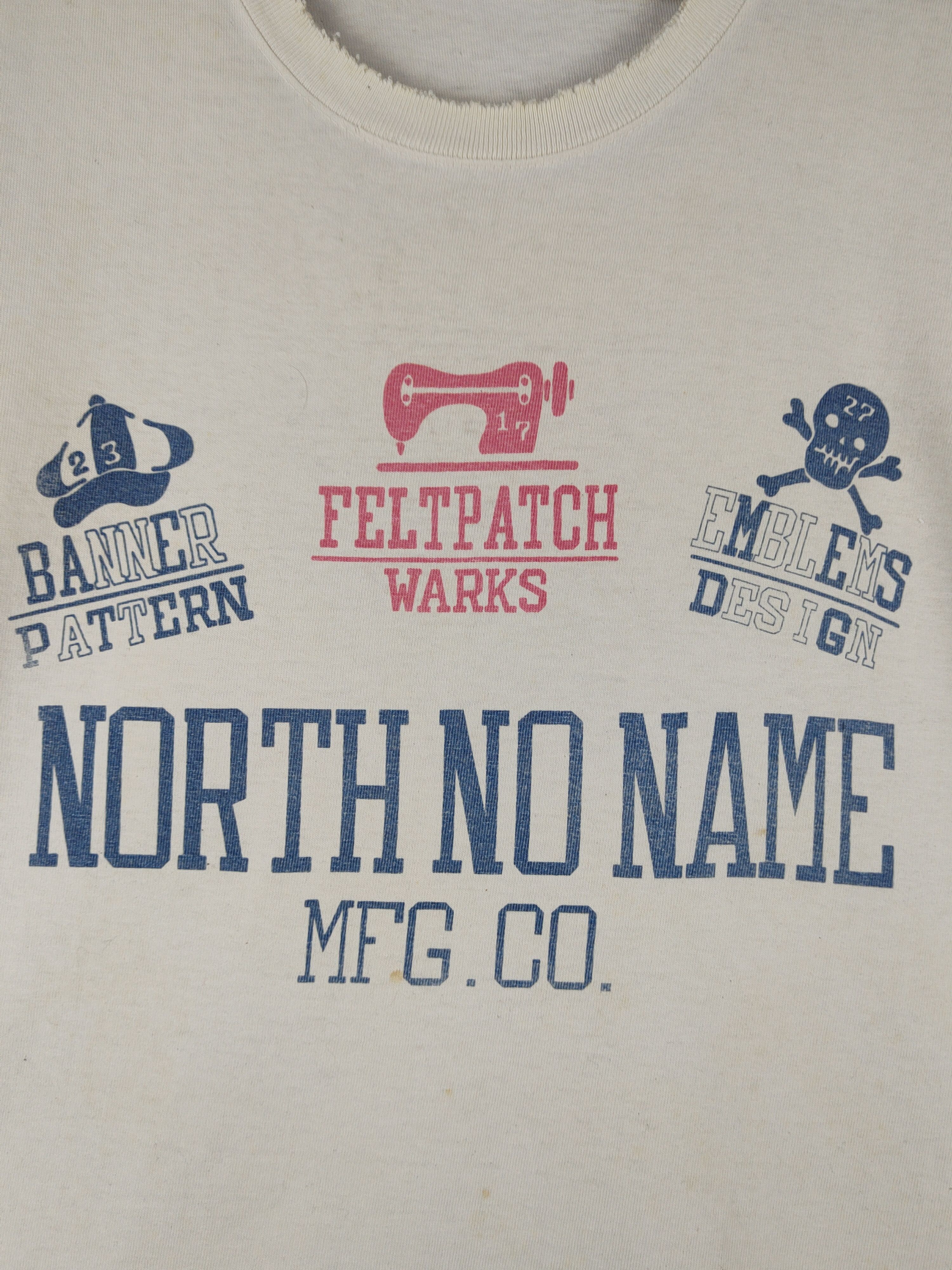 Japanese Brand North No Name White distressed ripped T-Shirts #S2046 Size US L / EU 52-54 / 3 - 3 Thumbnail