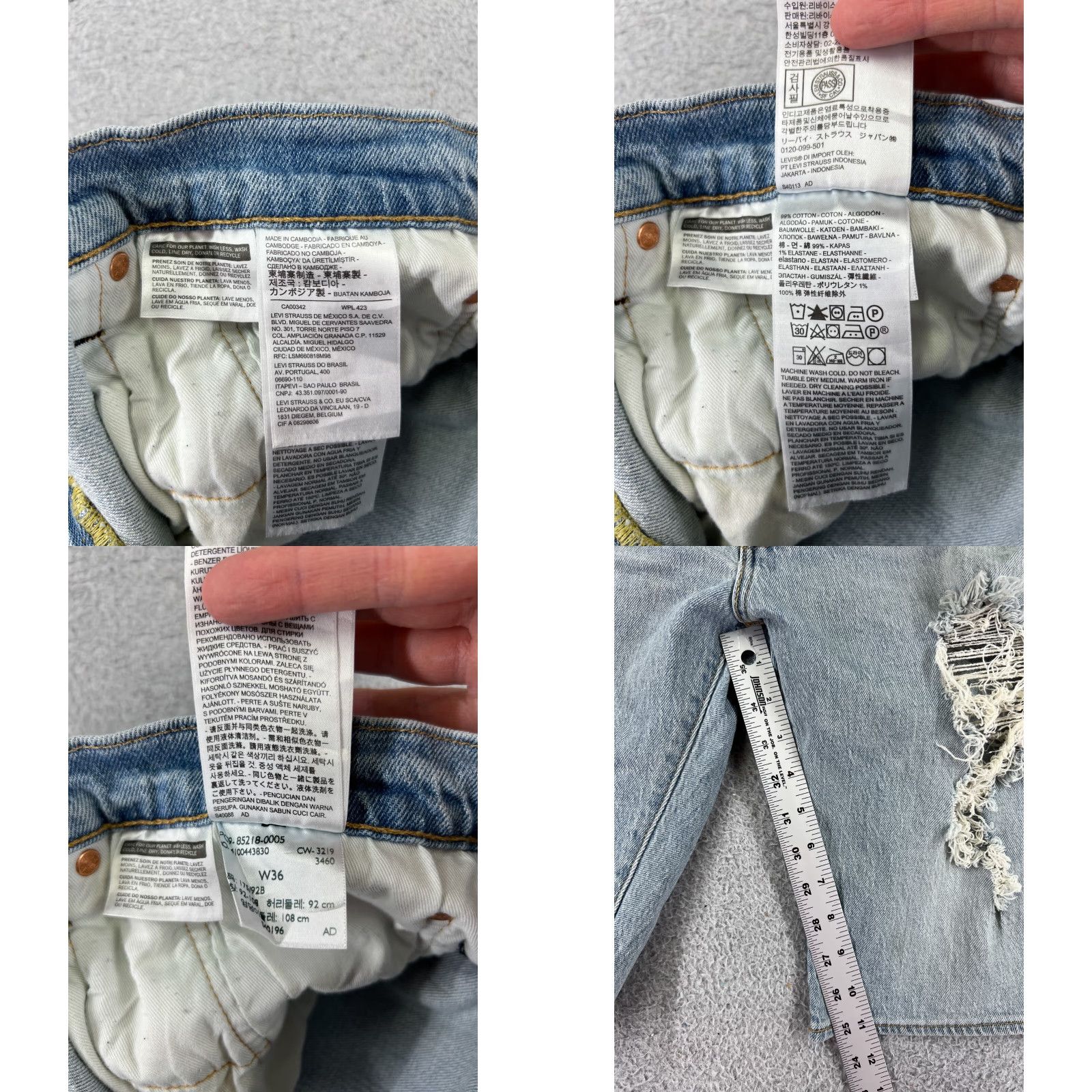 Levi's Levis Denim Shorts 36 Blue Premium Big E 502 Zip Fly 33x11 Adult Jeans Cutoff Size US 36 / EU 52 - 8 Thumbnail