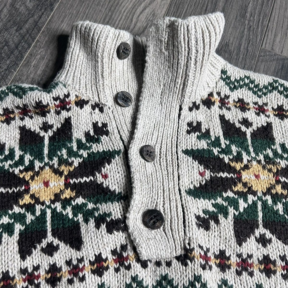 Polo Ralph Lauren Polo ralph lauren fair isle knit henley pullover sweater Size US XL / EU 56 / 4 - 4 Thumbnail
