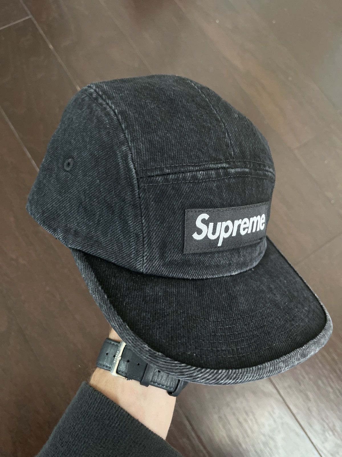 Supreme Supreme Denim Camp Cap (SS24) Black Size ONE SIZE - 4 Thumbnail