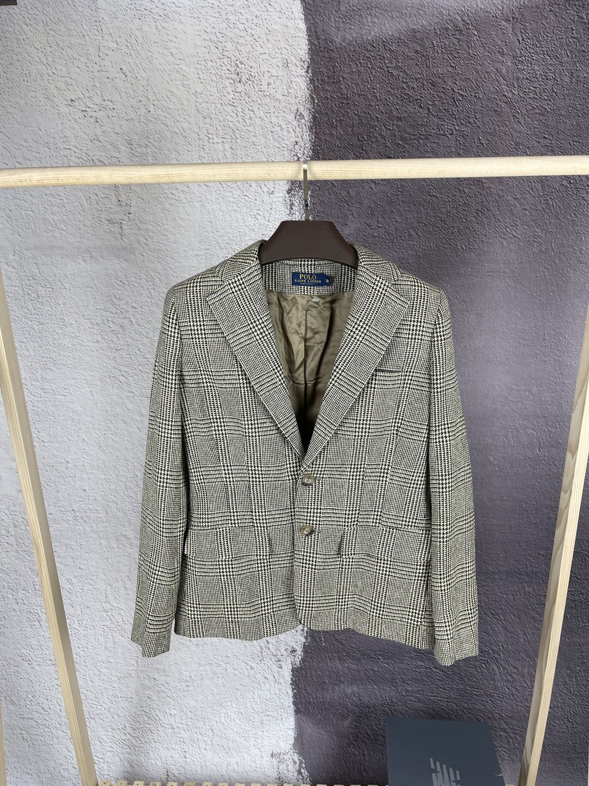 Polo Ralph Lauren Polo Ralph Lauren 100% Silk grey checkered blazer coat Size M / US 6-8 / IT 42-44 - 1 Thumbnail
